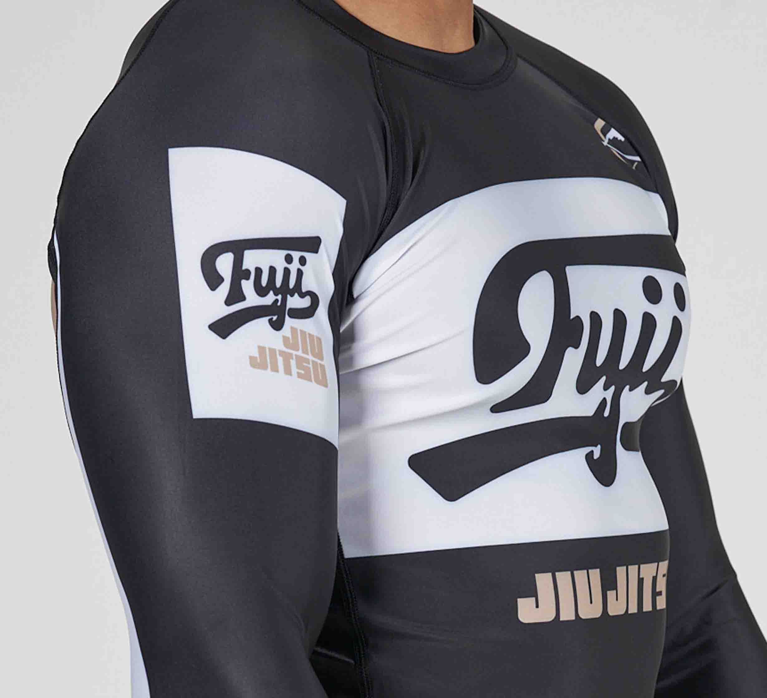 Jiu Jitsu Script Flex Lite Long Sleeve Rashguard Black