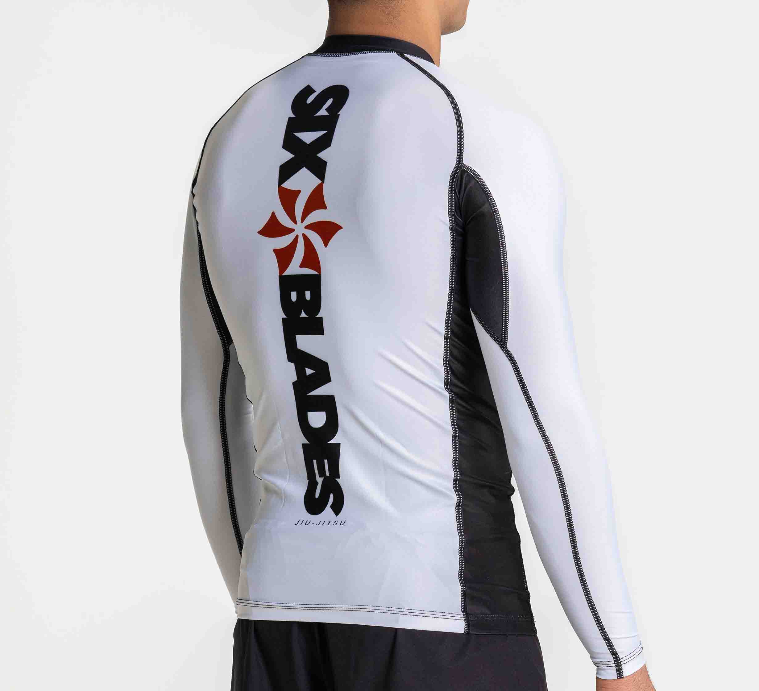 Kids Six Blades Long Sleeve Rashguard White