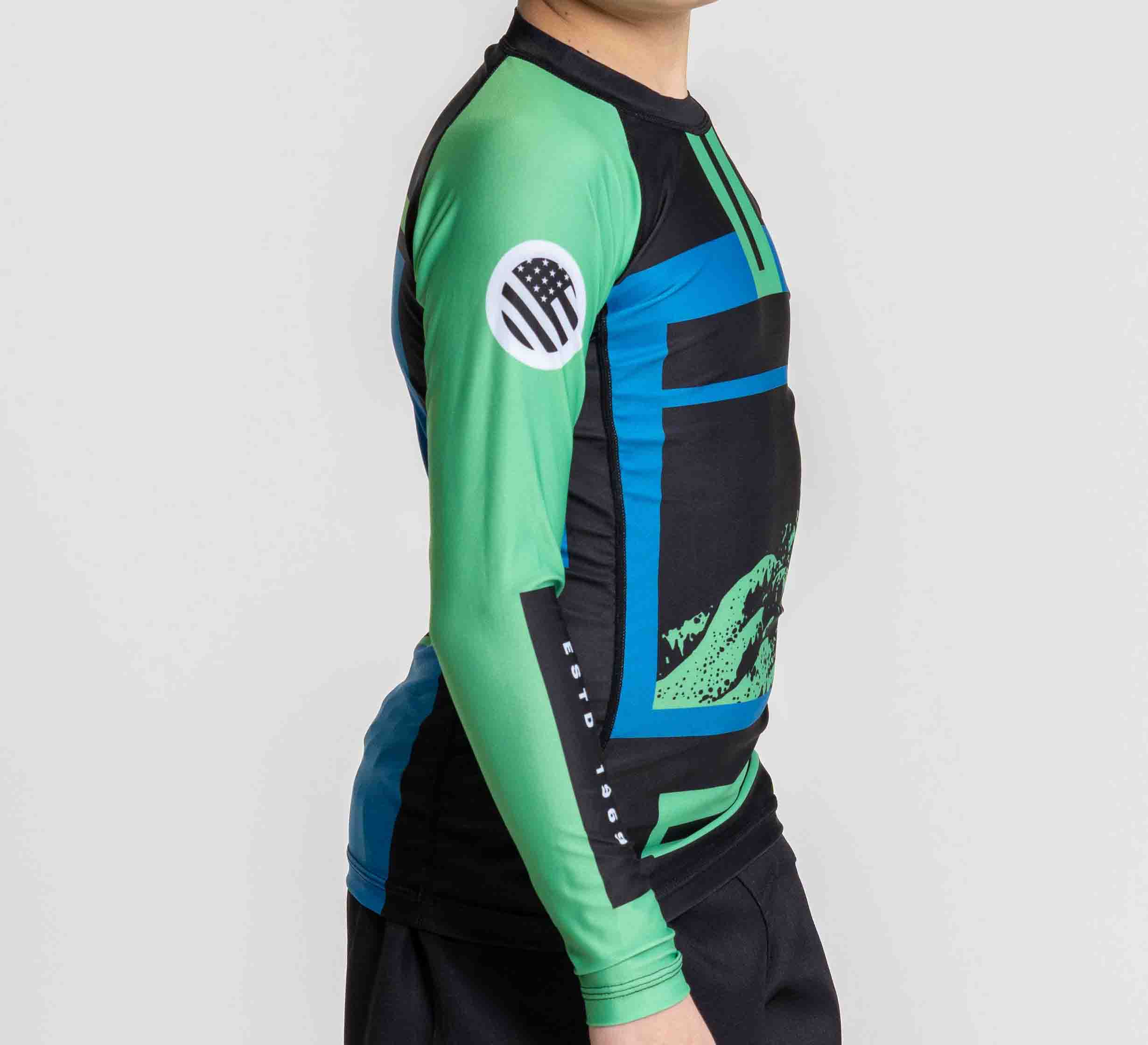 Kids Mt. FUJI Flex Lite Long Sleeve Rashguard Blue/Green