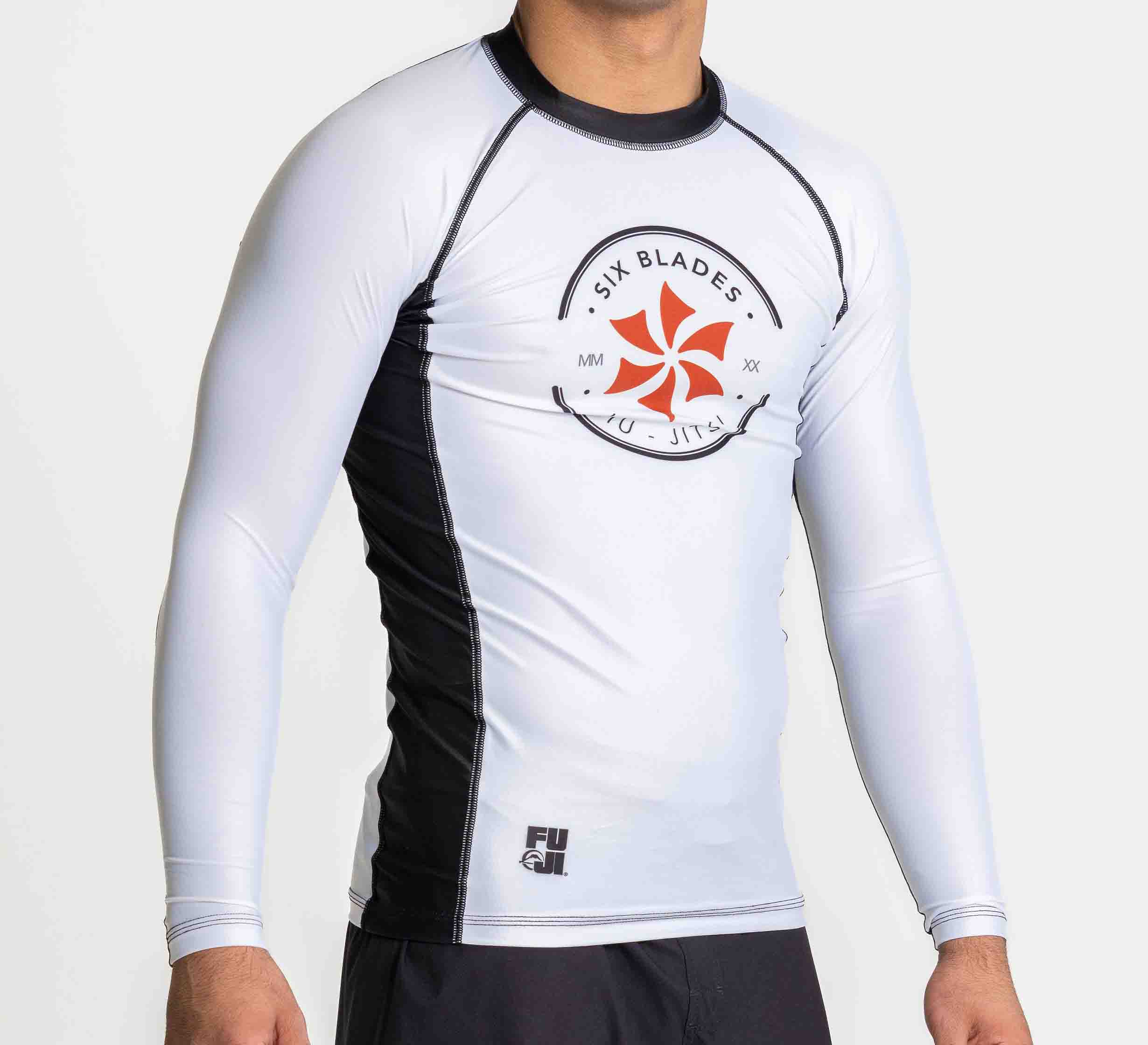 Six Blades Long Sleeve Rashguard White