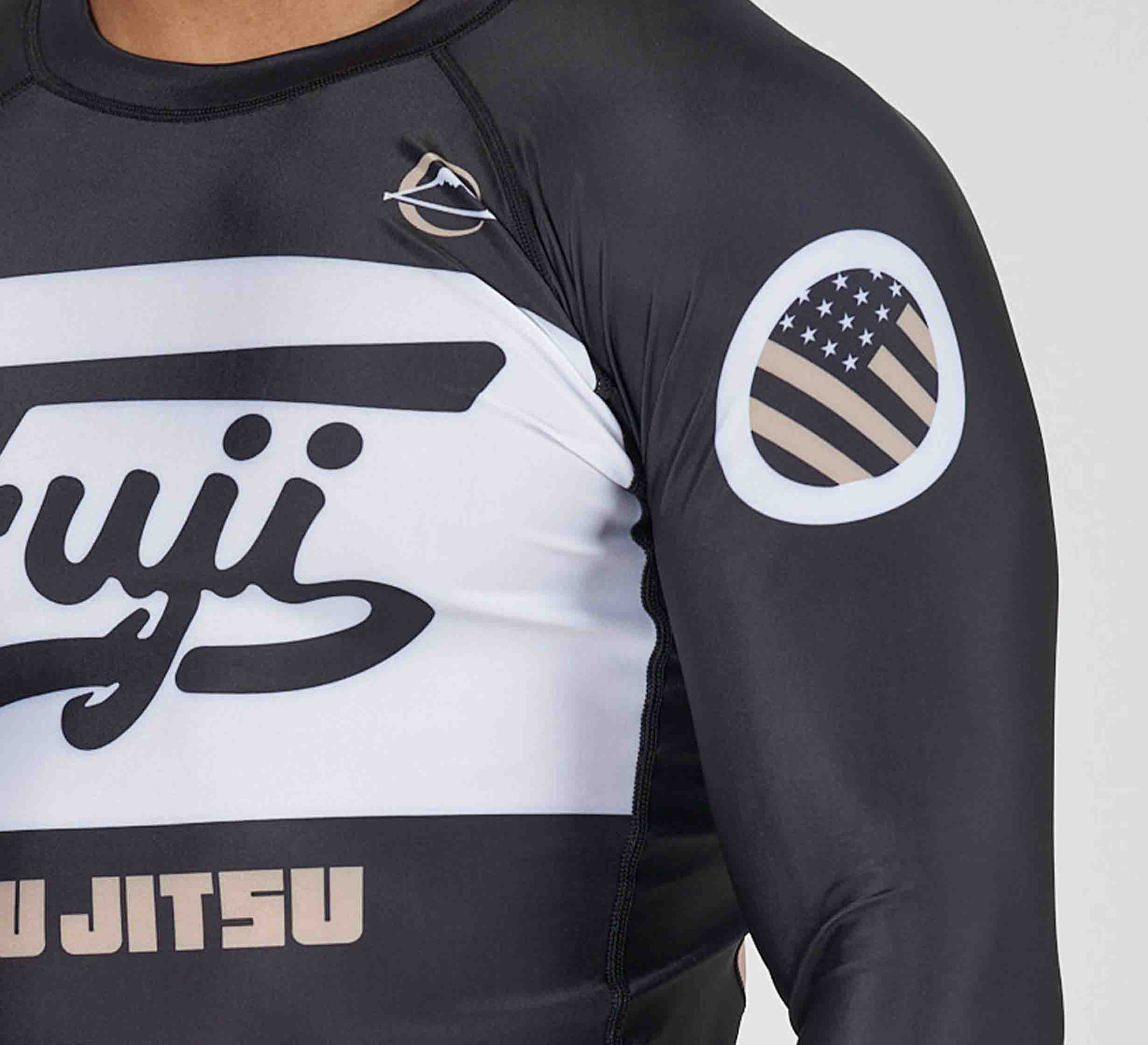 Jiu Jitsu Script Flex Lite Long Sleeve Rashguard Black