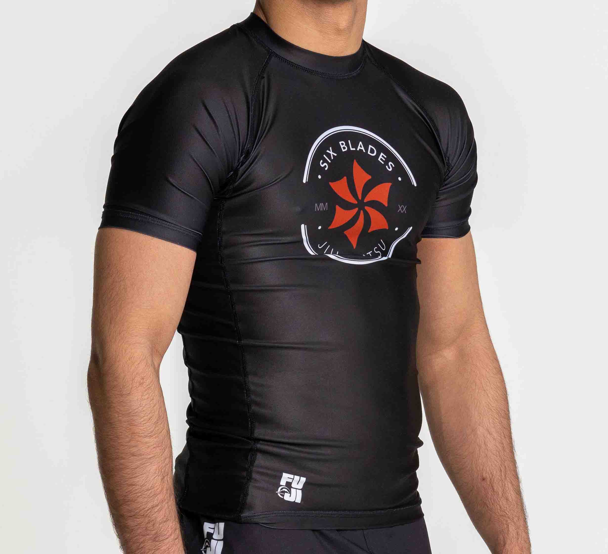 Kids Six Blades Short Sleeve Rashguard Black