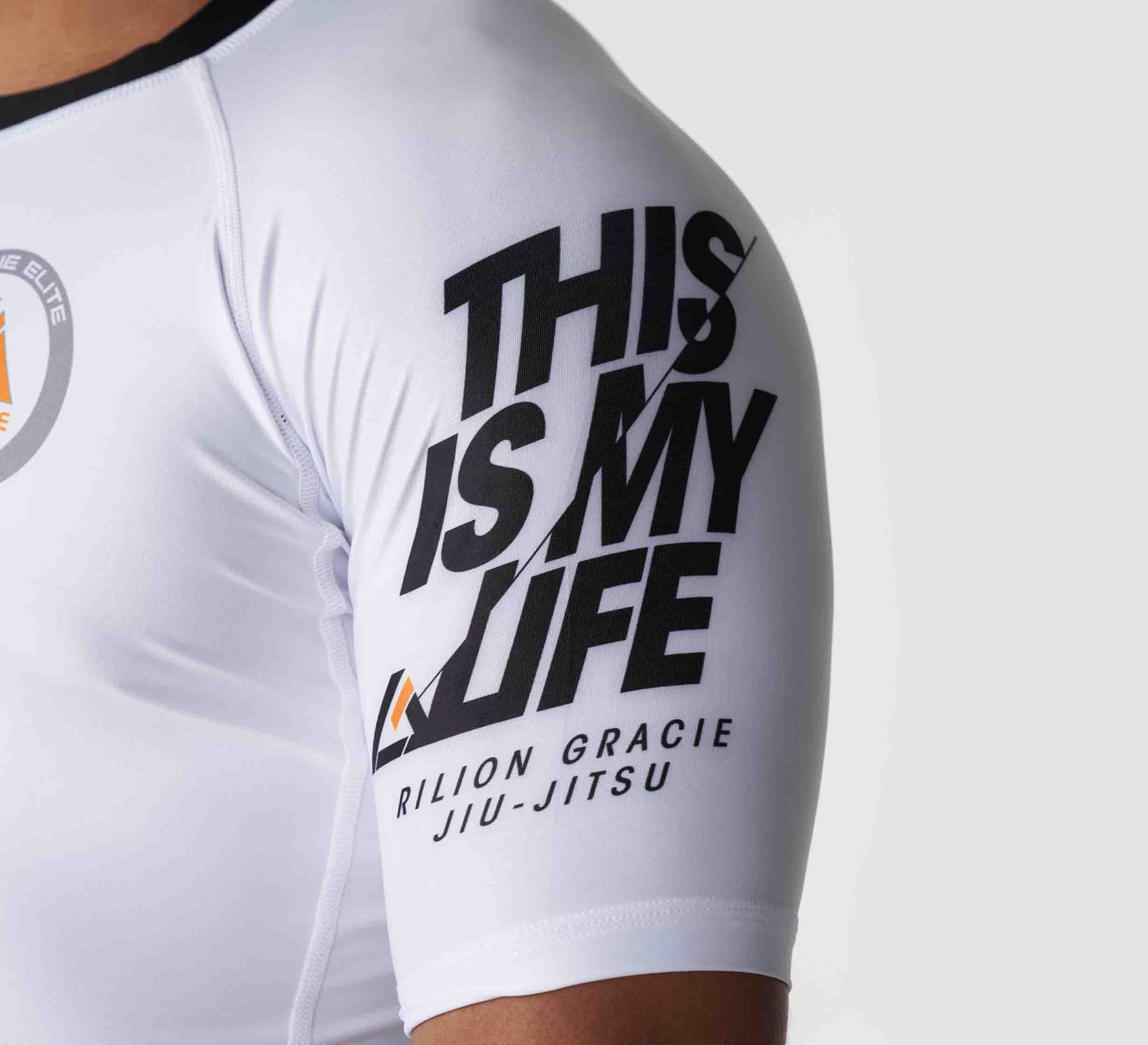 Rilion Gracie Ranked Short Sleeve Rashguard White