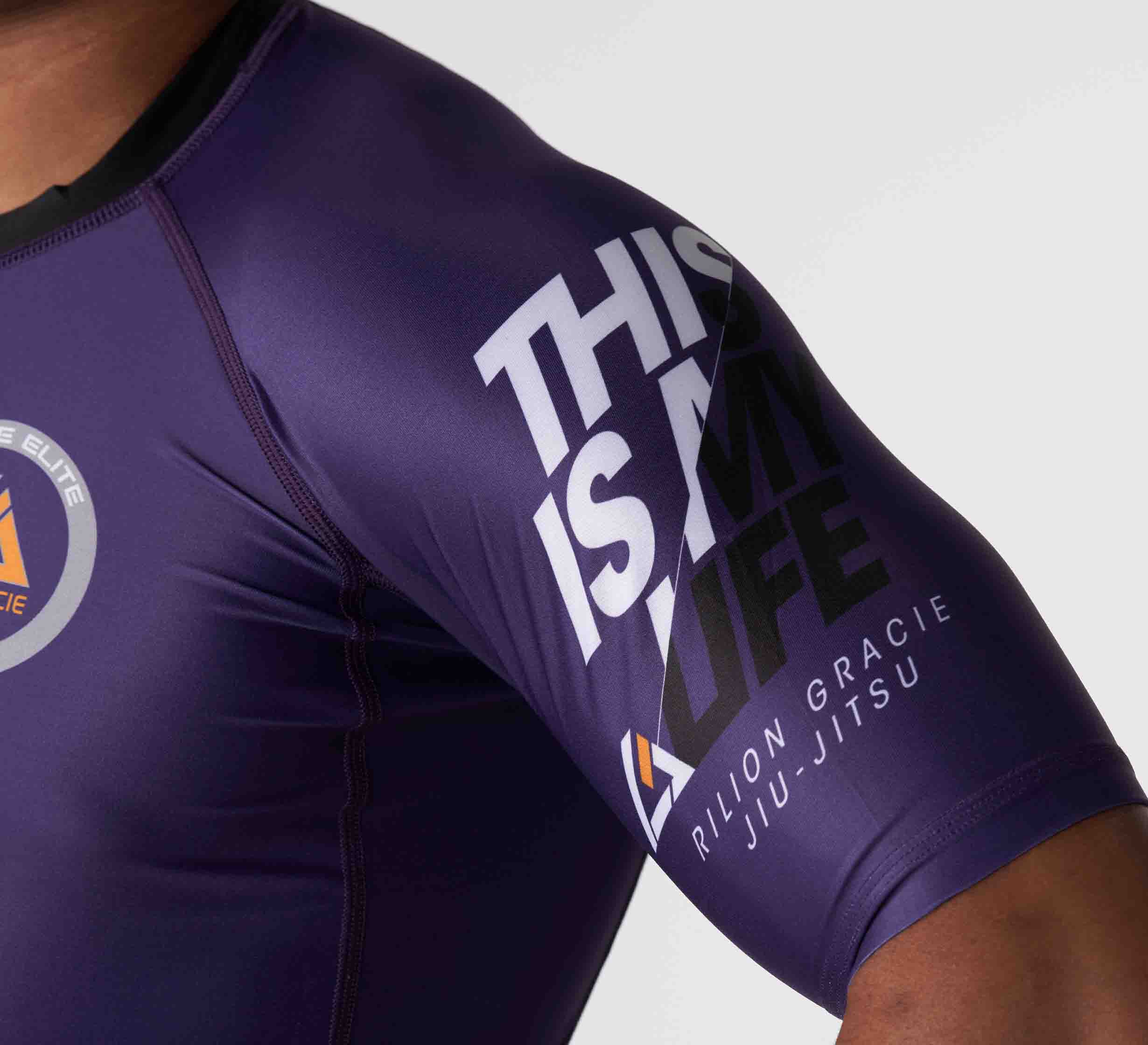 Rilion Gracie Ranked Short Sleeve Rashguard Purple