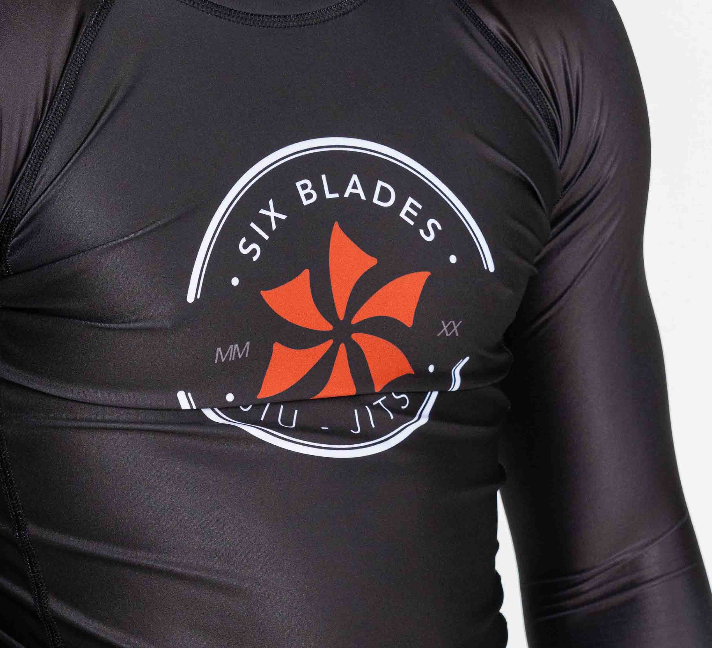 Six Blades Long Sleeve Rashguard Black