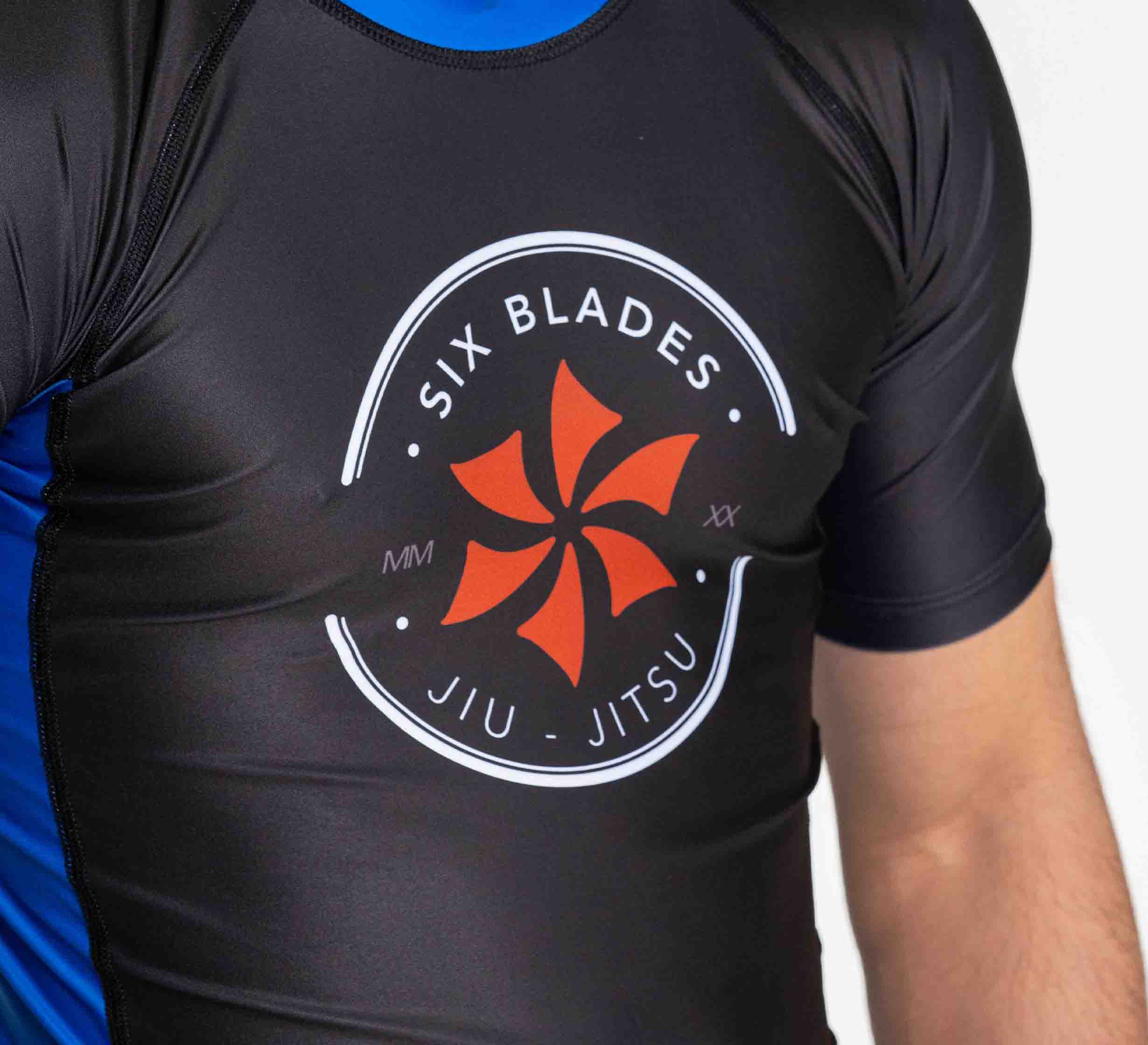 Six Blades Short Sleeve Rashguard Blue