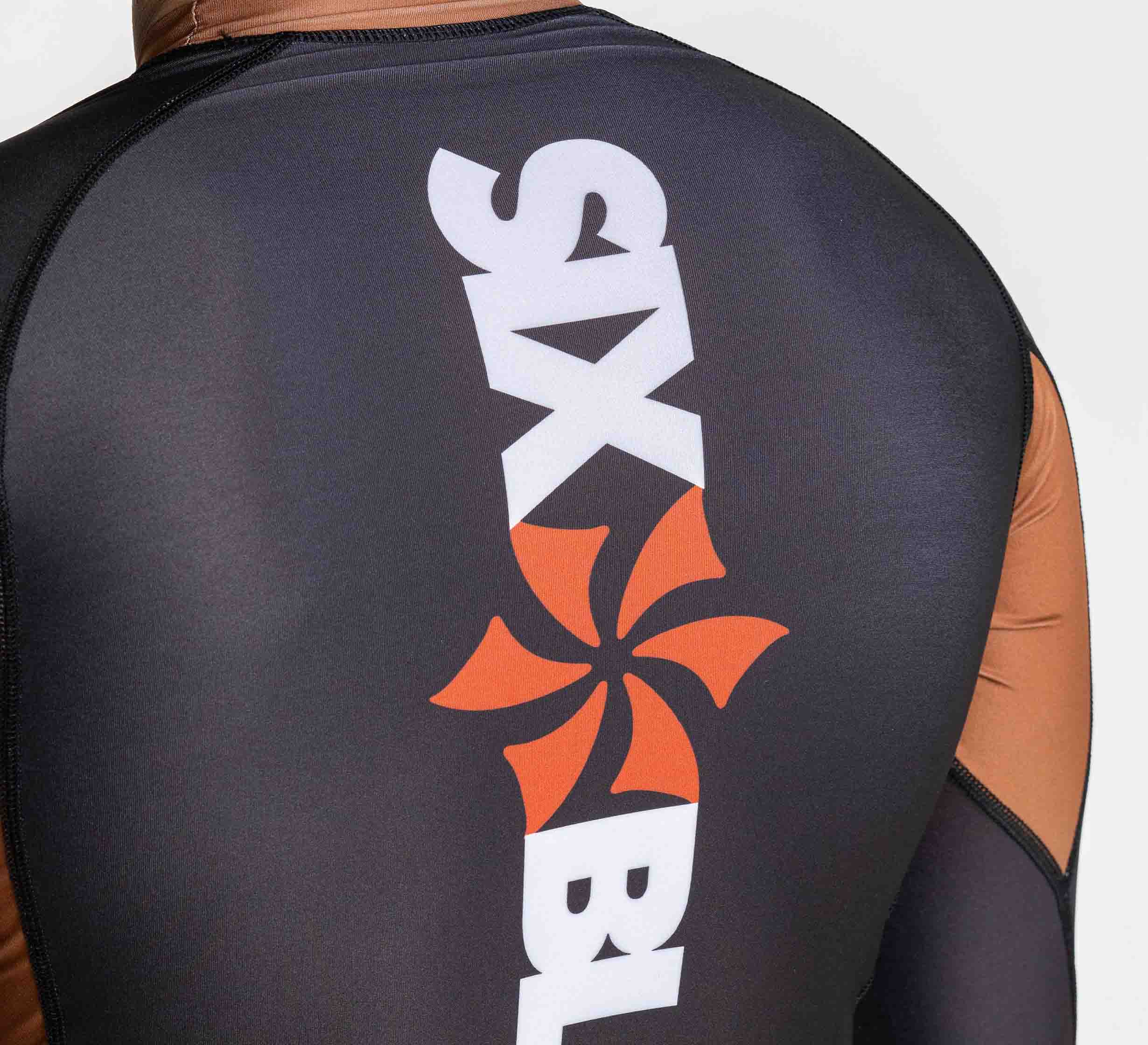 Six Blades Long Sleeve Rashguard Brown