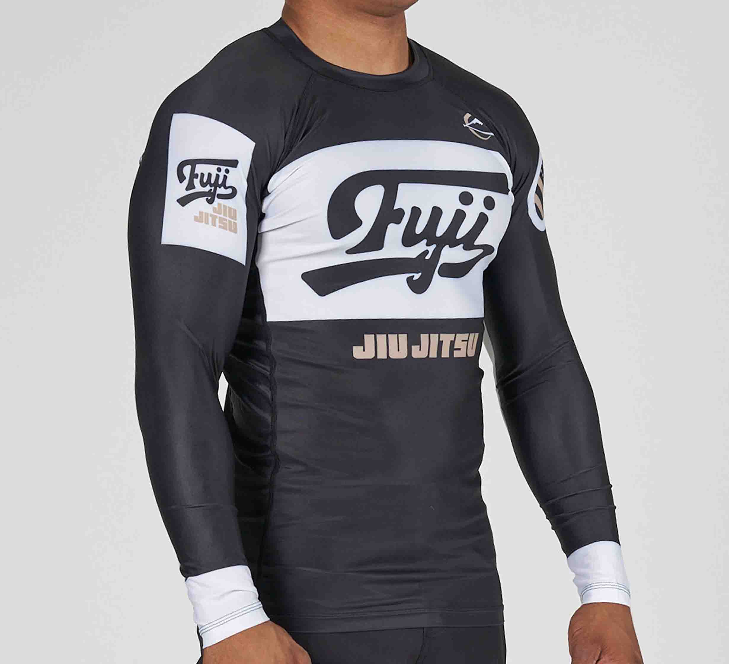 Jiu Jitsu Script Flex Lite Long Sleeve Rashguard Black