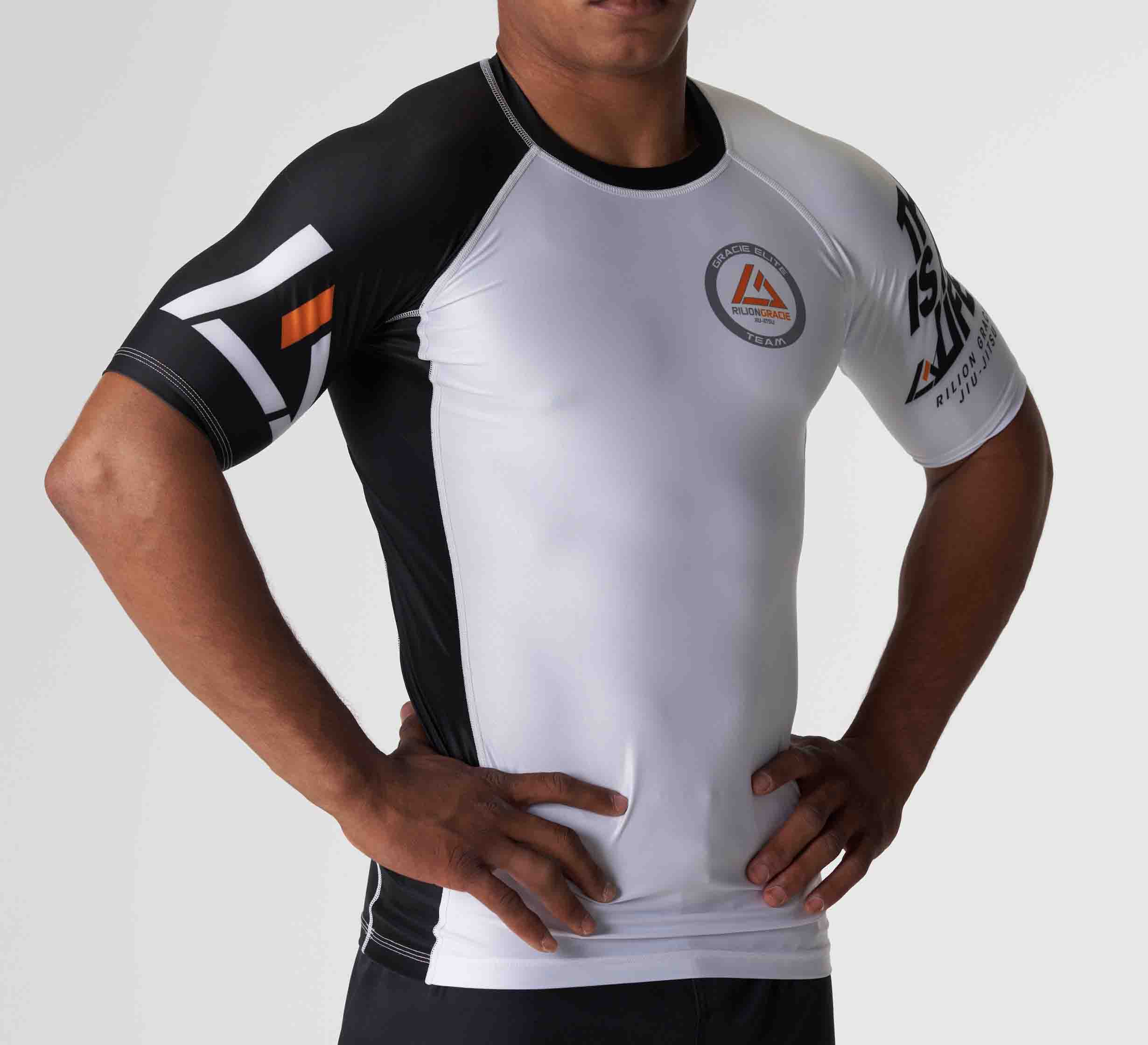 Rilion Gracie Ranked Short Sleeve Rashguard White