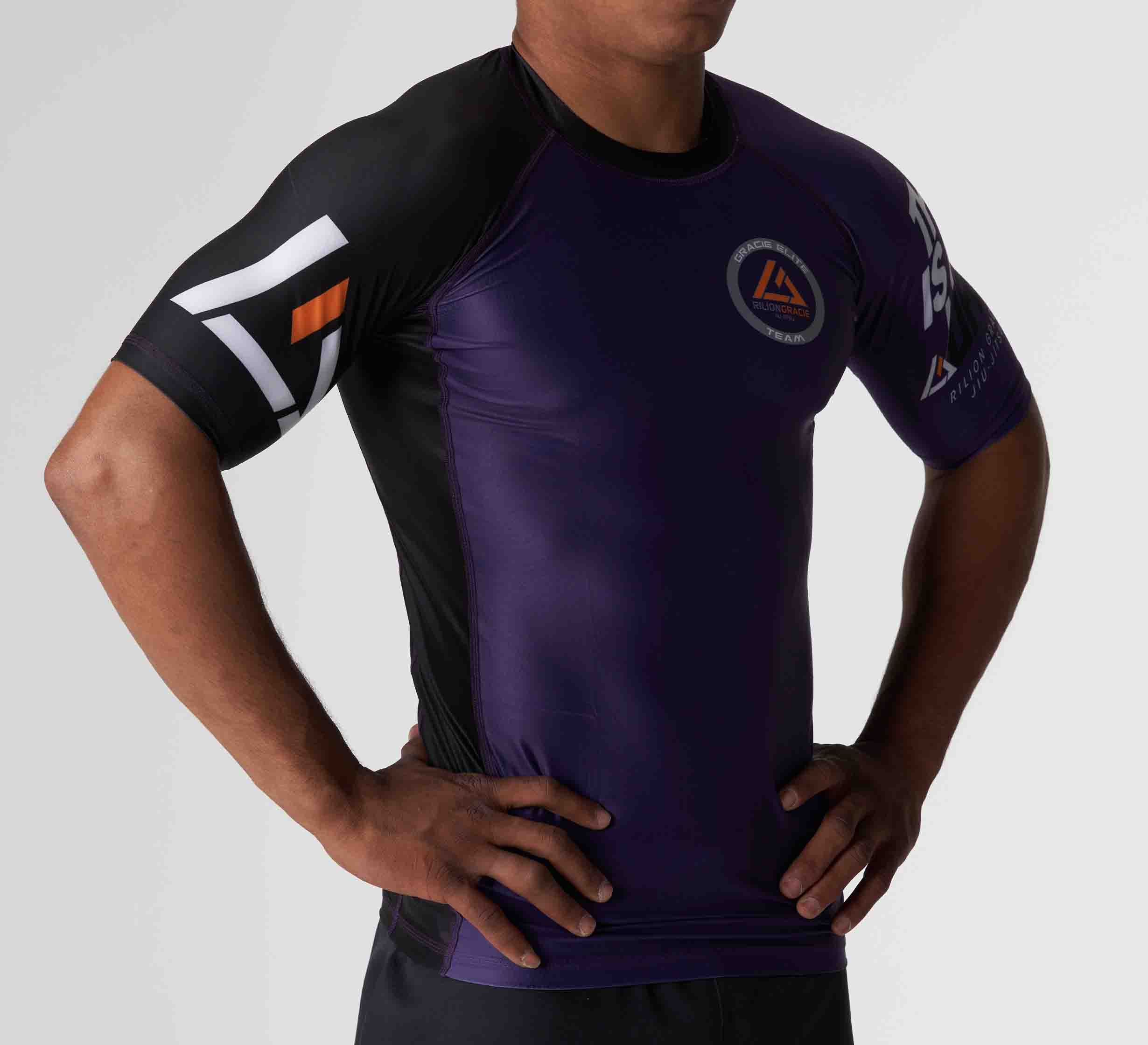 Rilion Gracie Ranked Short Sleeve Rashguard Purple