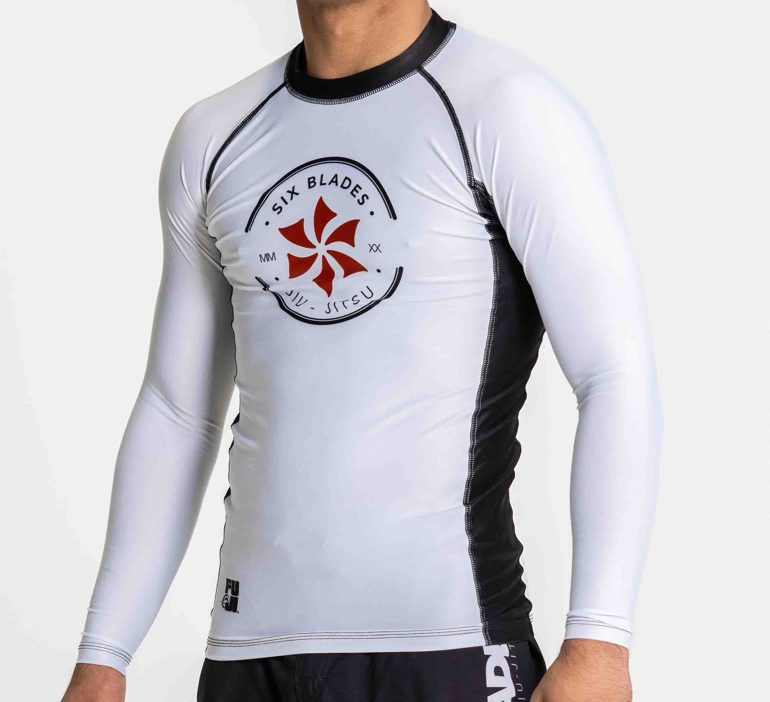 Kids Six Blades Long Sleeve Rashguard White