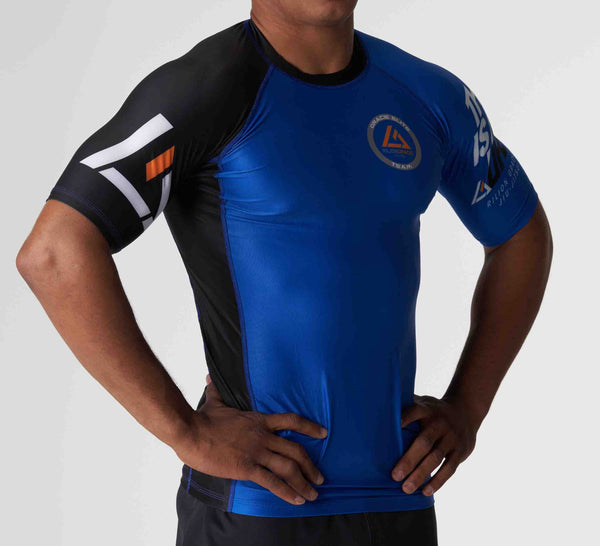 Rilion Gracie Ranked Short Sleeve Rashguard Blue