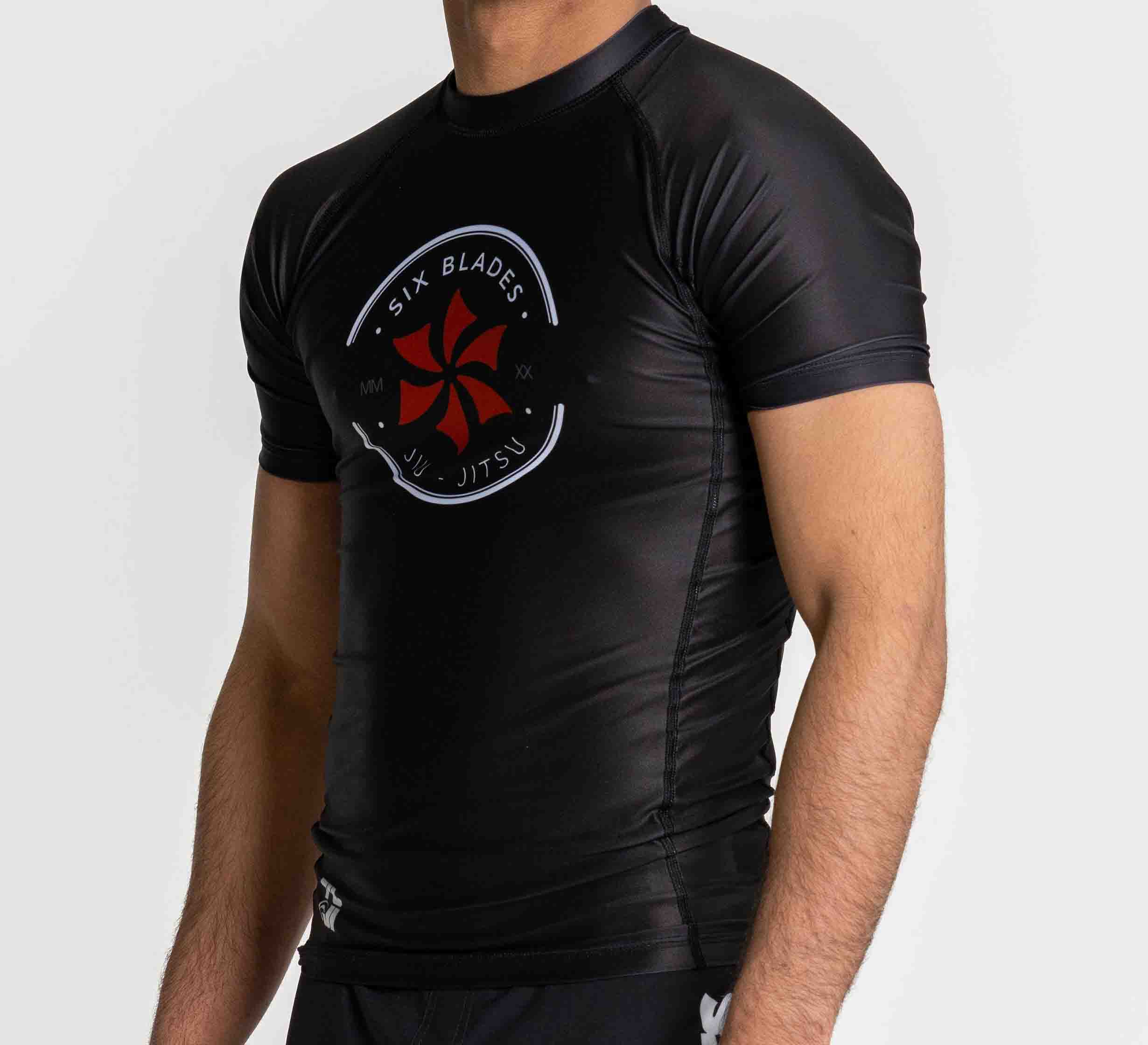 Six Blades Short Sleeve Rashguard Black