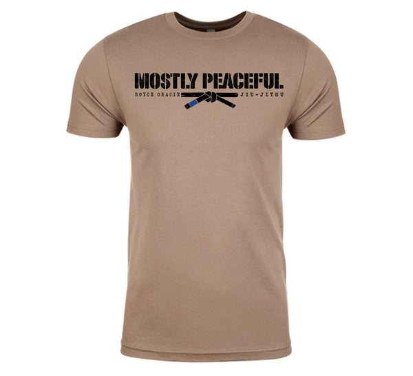 Royce Gracie Mostly Peaceful T-Shirt Tan