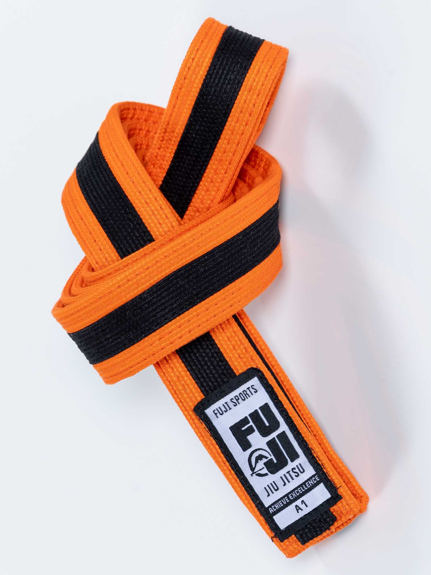 Pearl Weave BJJ Belt Orange Black Pearl Weave BJJ Belt Orange Black