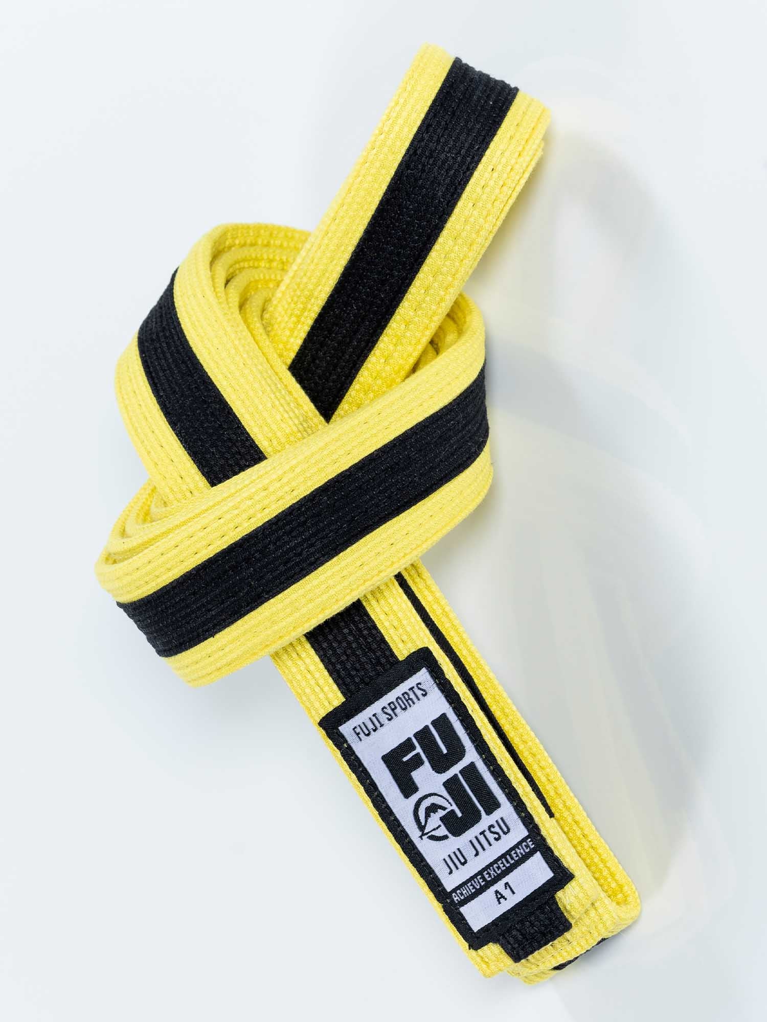 Kids Pearl Weave BJJ Belt Yellow Black