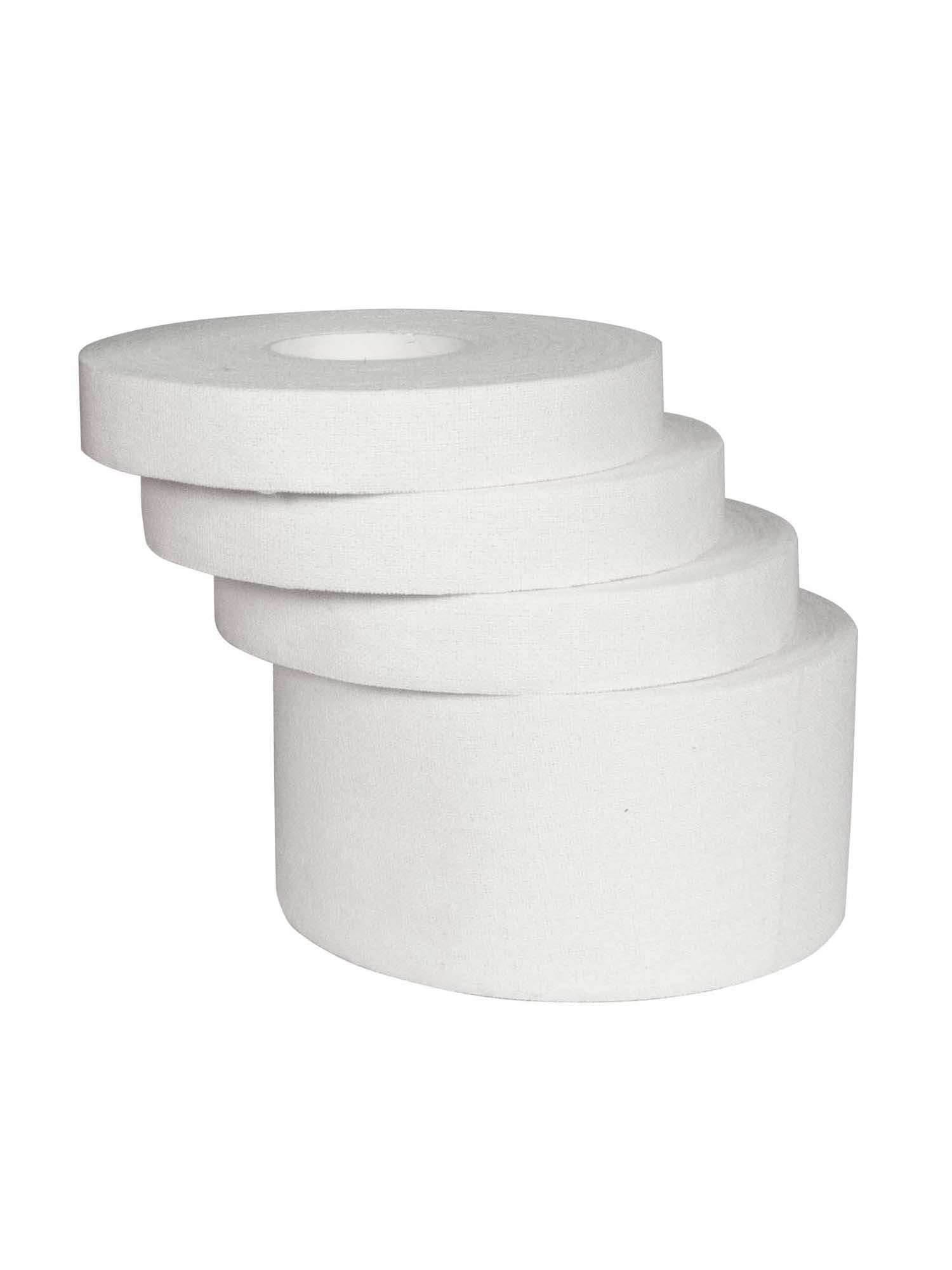 Four rolls from the Finger and Joint Tape Combo Pack (4 Count) are stacked in a staggered arrangement, each roll slightly offset from the one below. The background is plain white.