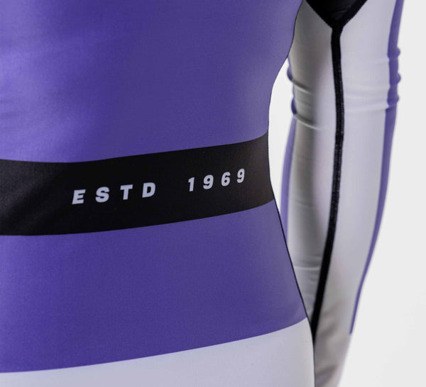 Womens Jiu Jitsu Script Flex Lite Long Sleeve Rashguard Purple