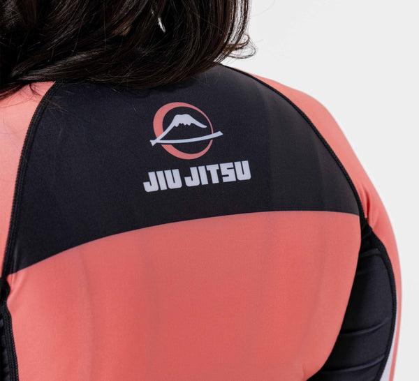 Womens Jiu Jitsu Script Flex Lite Long Sleeve Rashguard Pink