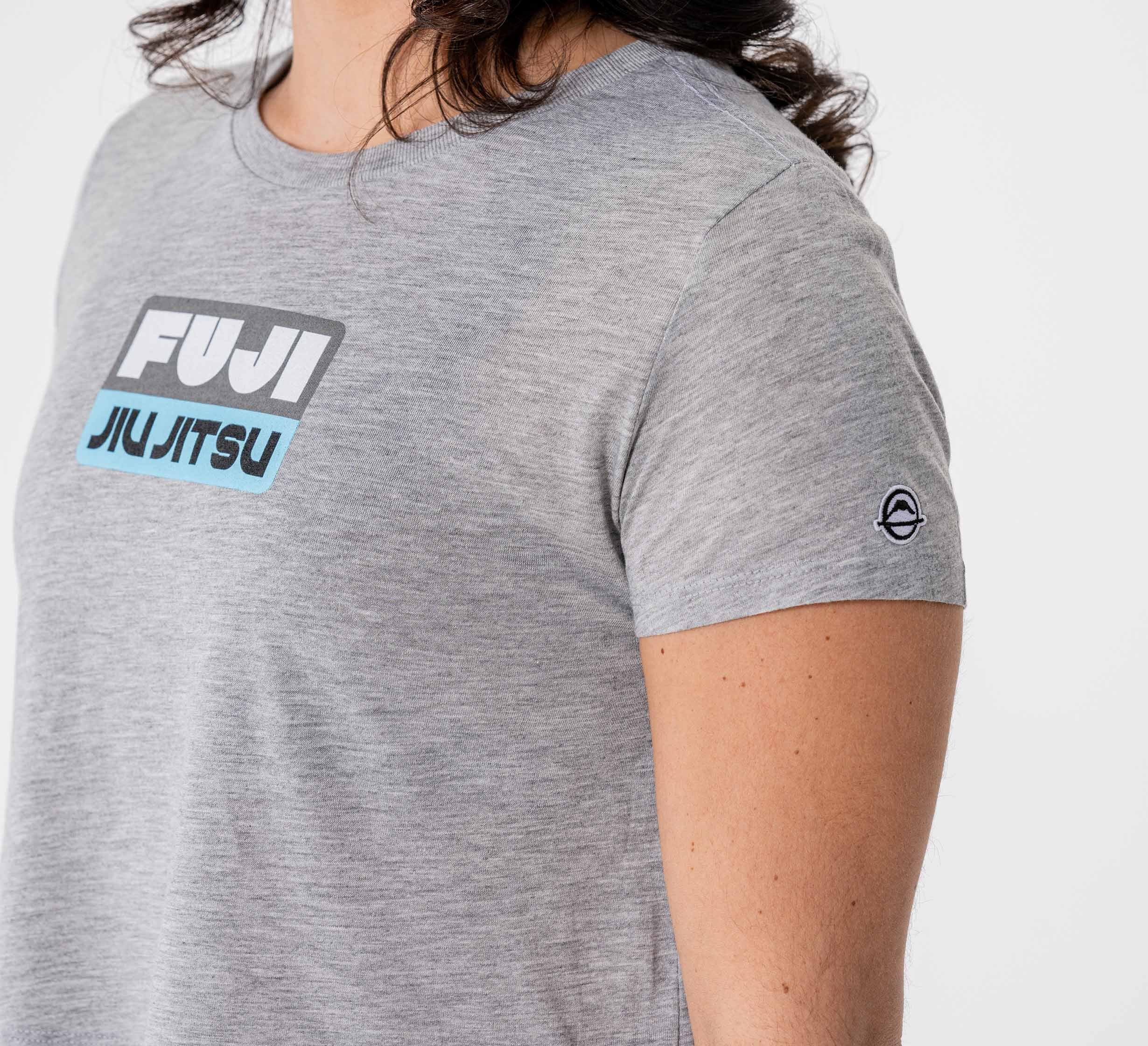 Womens Crop Retro Jiu Jitsu T-Shirt Grey