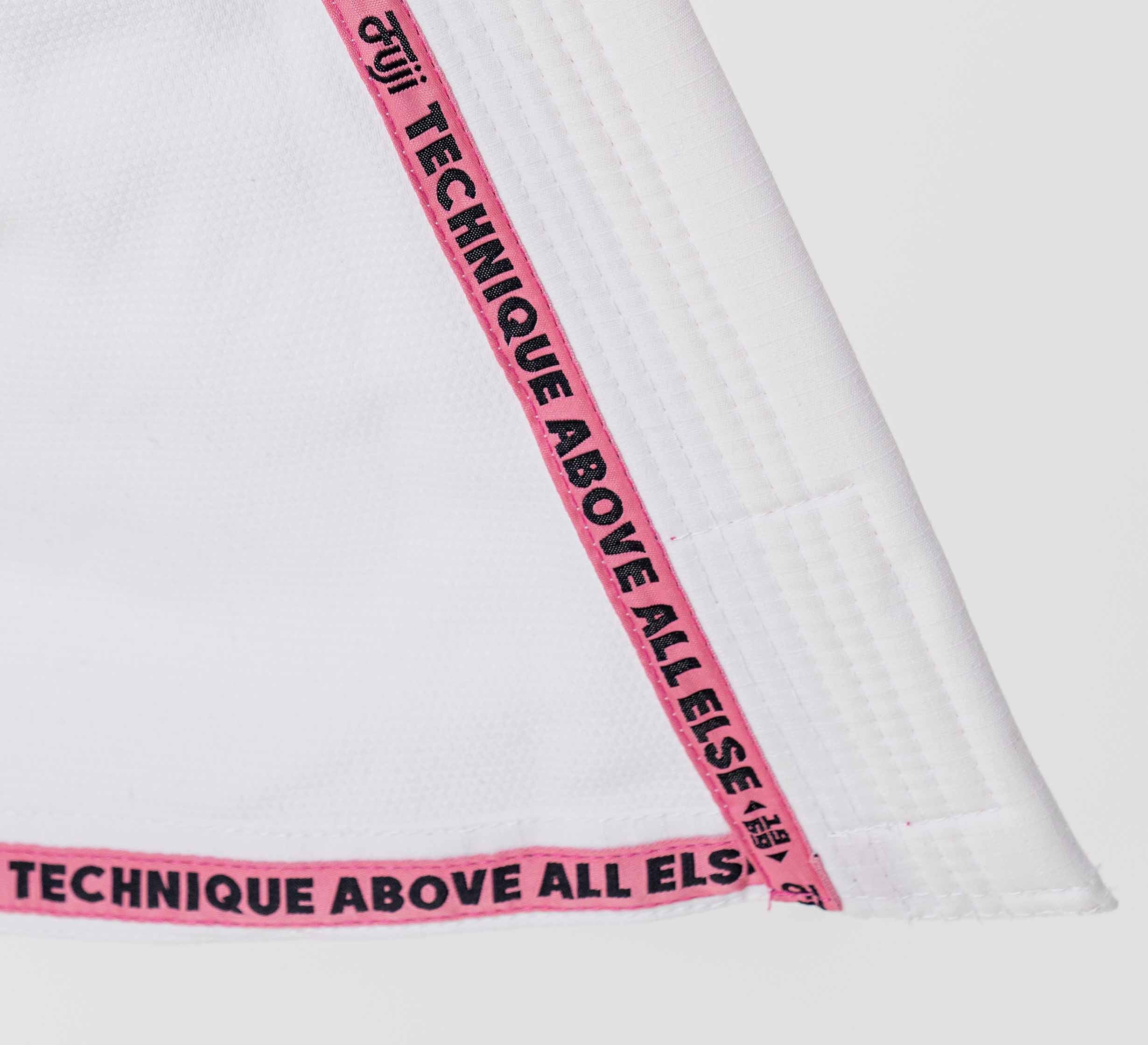 Womens Flow-Tech BJJ Gi White/Pink/Teal