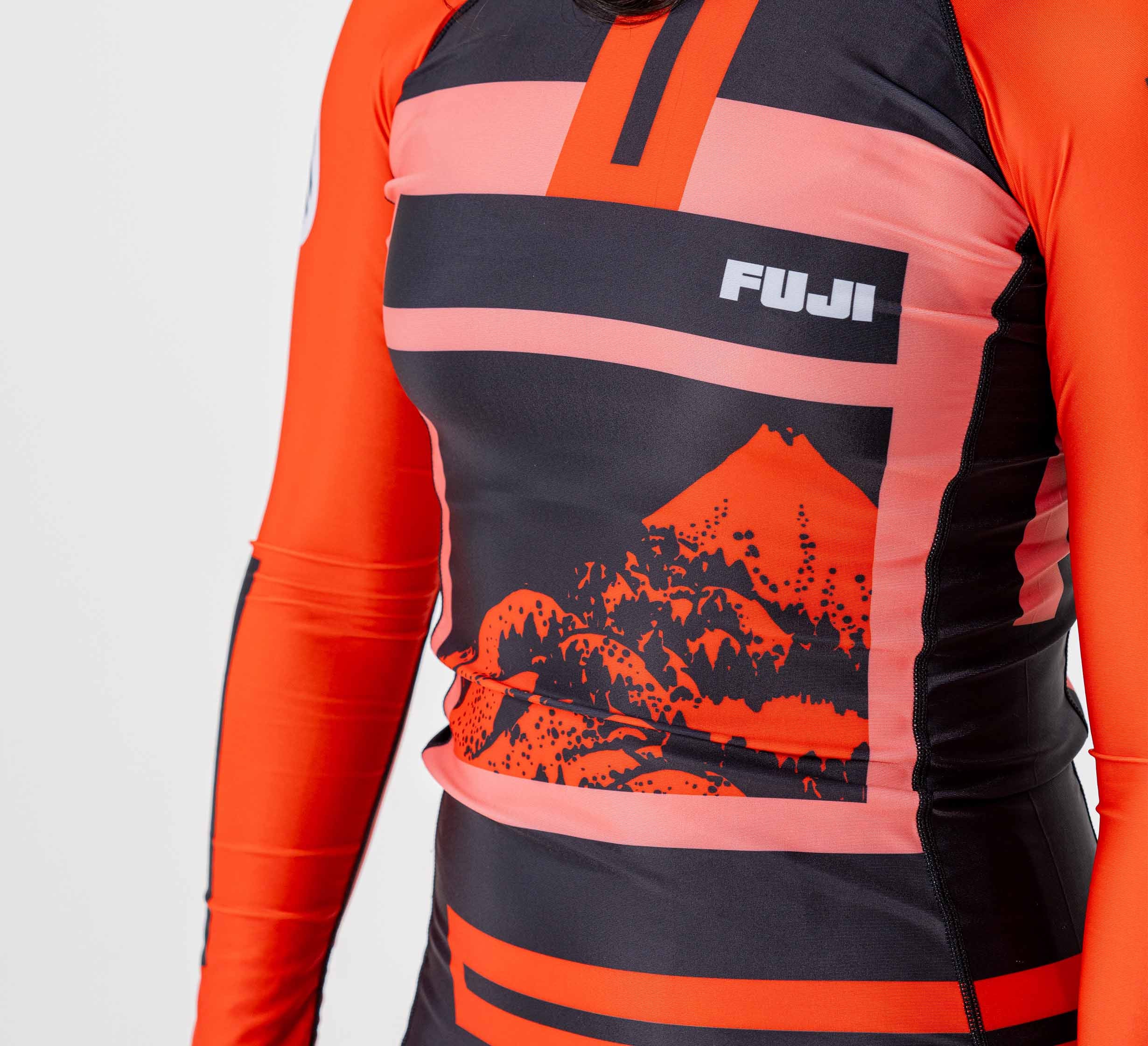 Womens Mt. FUJI Flex Lite Long Sleeve Rashguard Red