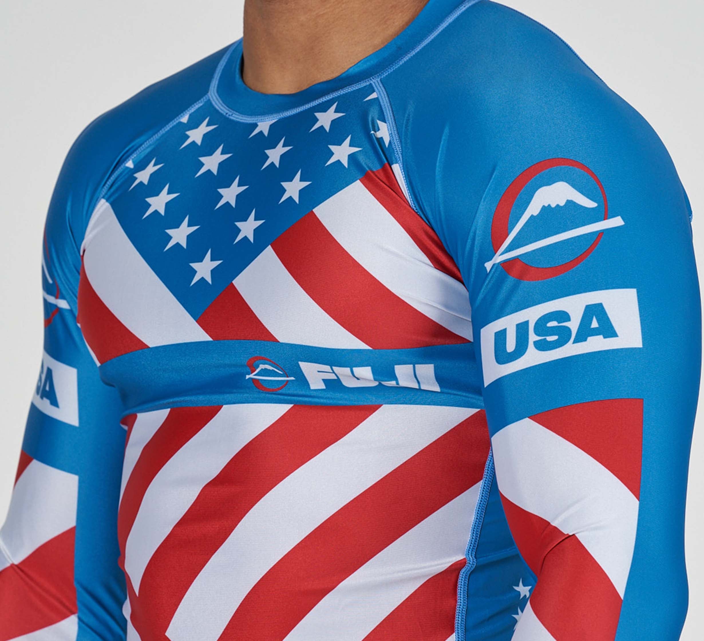 American Grappler Flex Lite Rashguard Blue