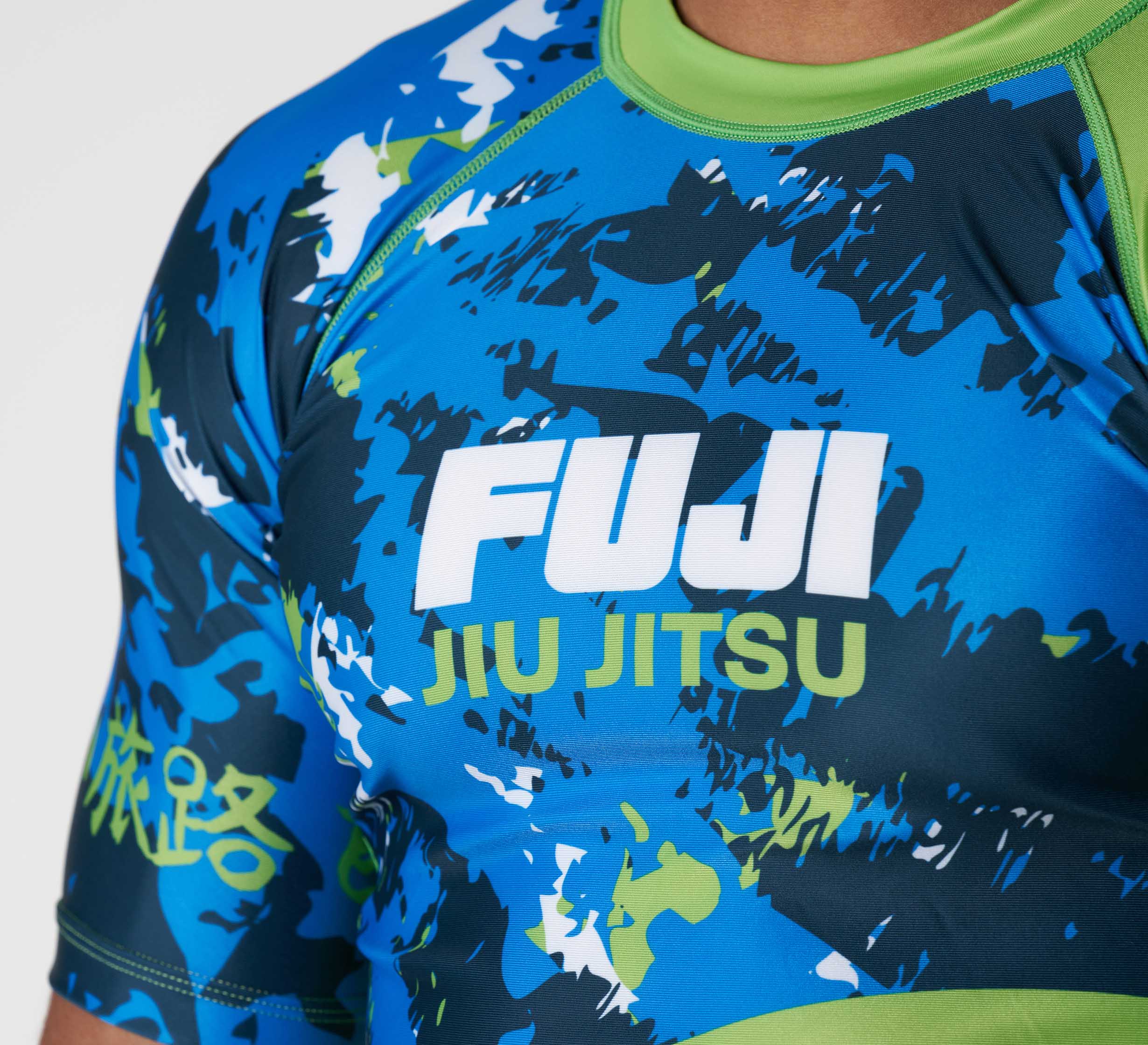 Jiu Jitsu Camo Flex Lite Rashguard Blue/Green