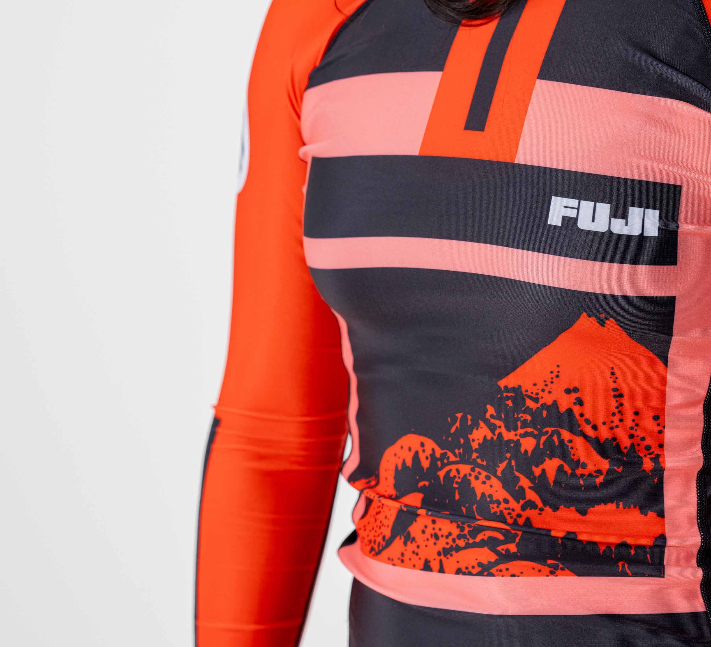 Womens Mt. FUJI Flex Lite Long Sleeve Rashguard Red