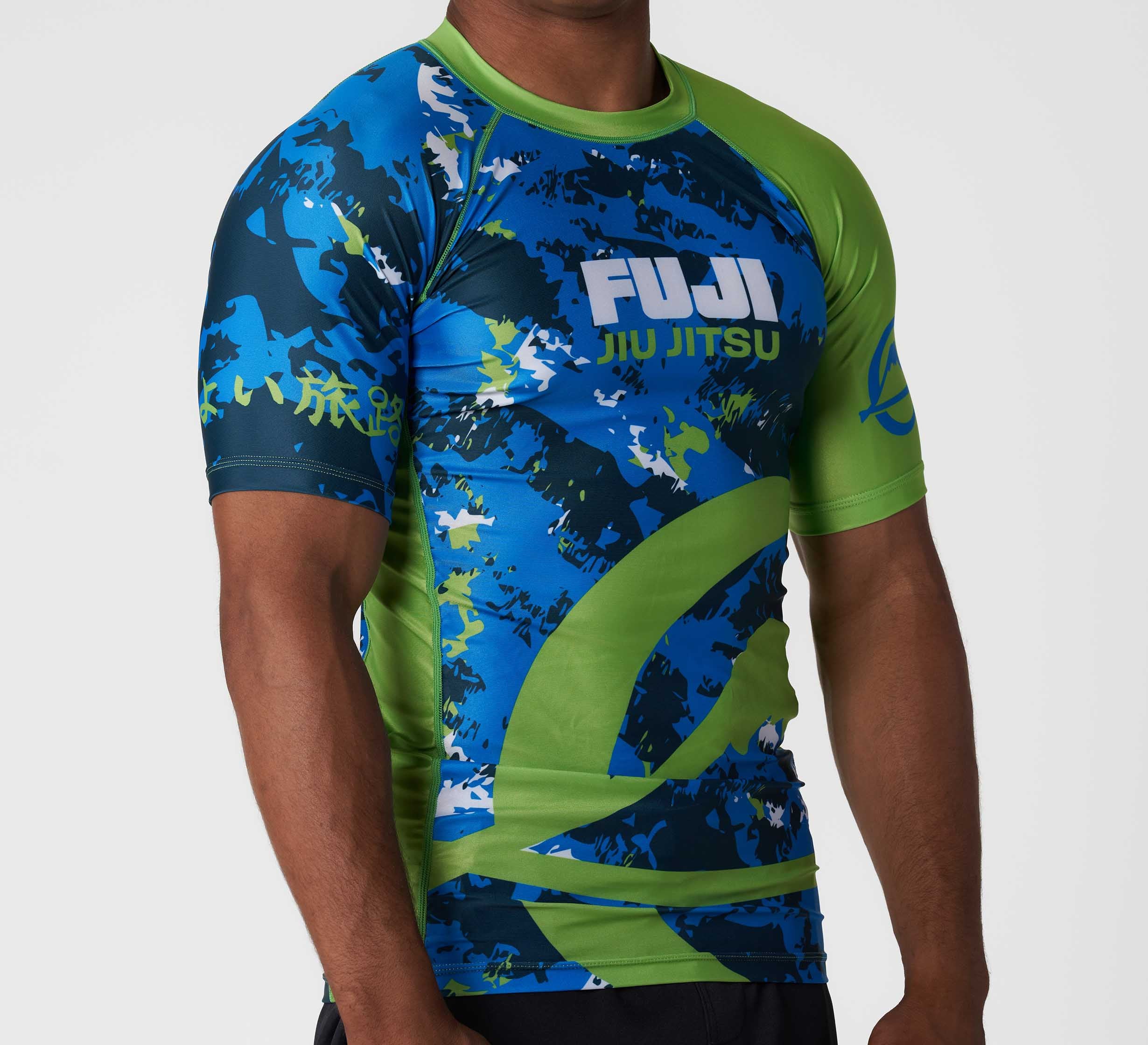 Jiu Jitsu Camo Flex Lite Rashguard Blue/Green