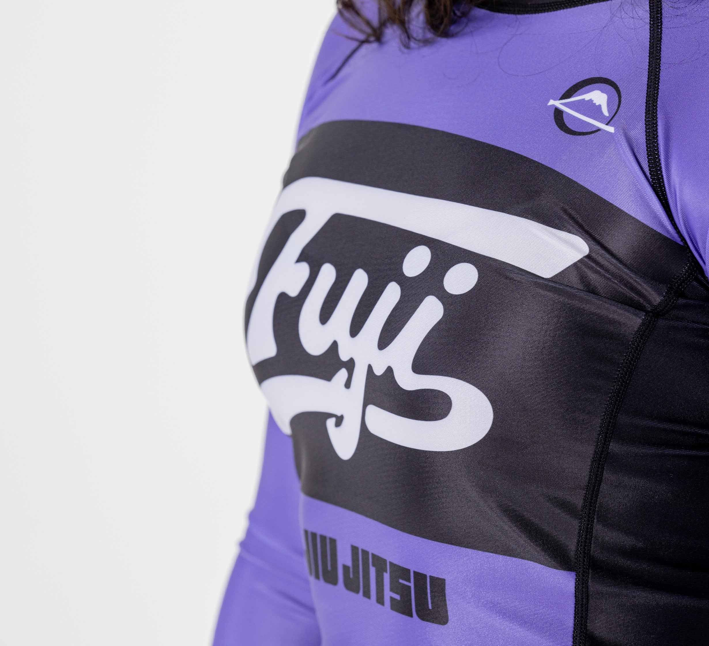 Womens Jiu Jitsu Script Flex Lite Long Sleeve Rashguard Purple