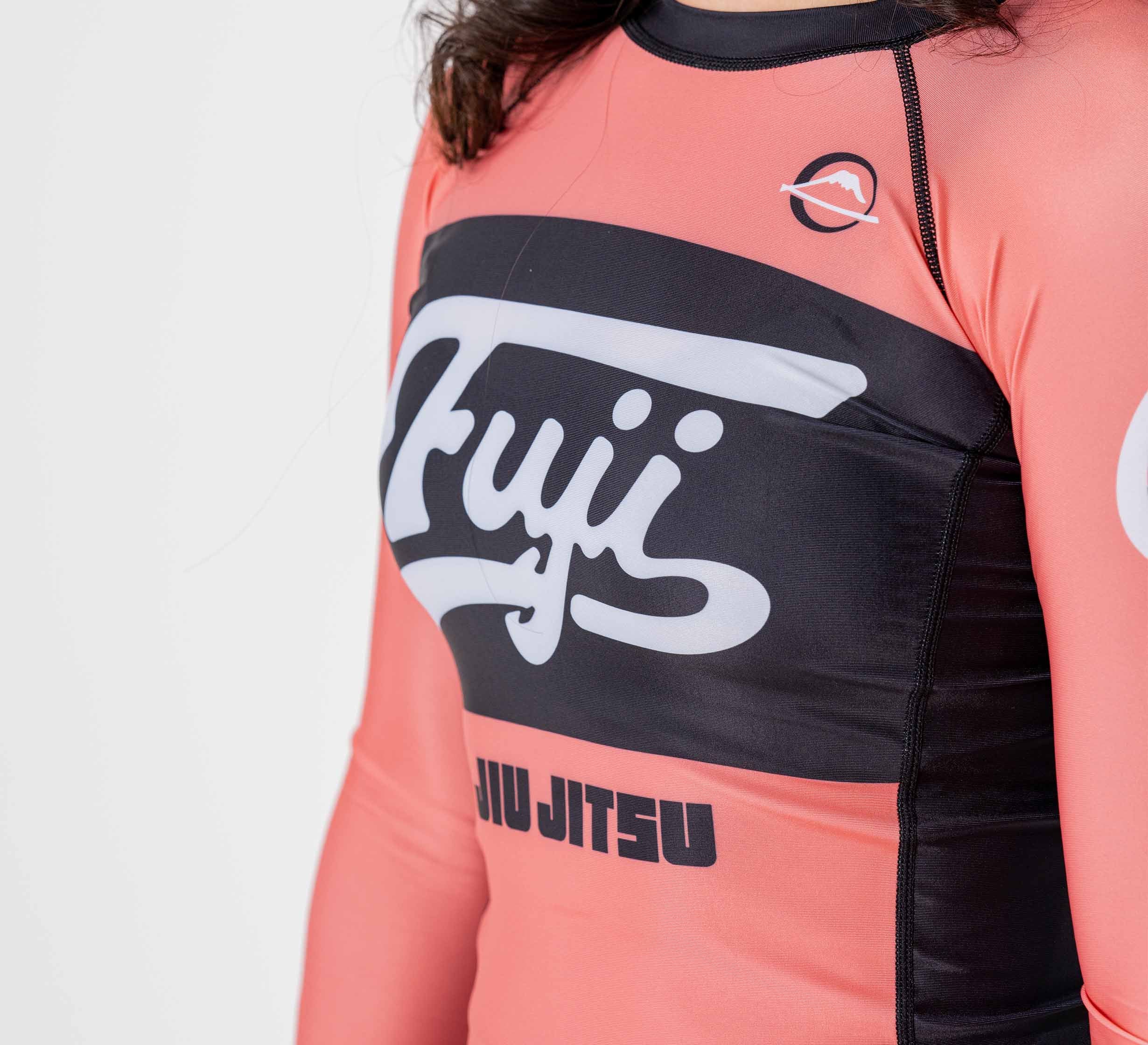 Womens Jiu Jitsu Script Flex Lite Long Sleeve Rashguard Pink