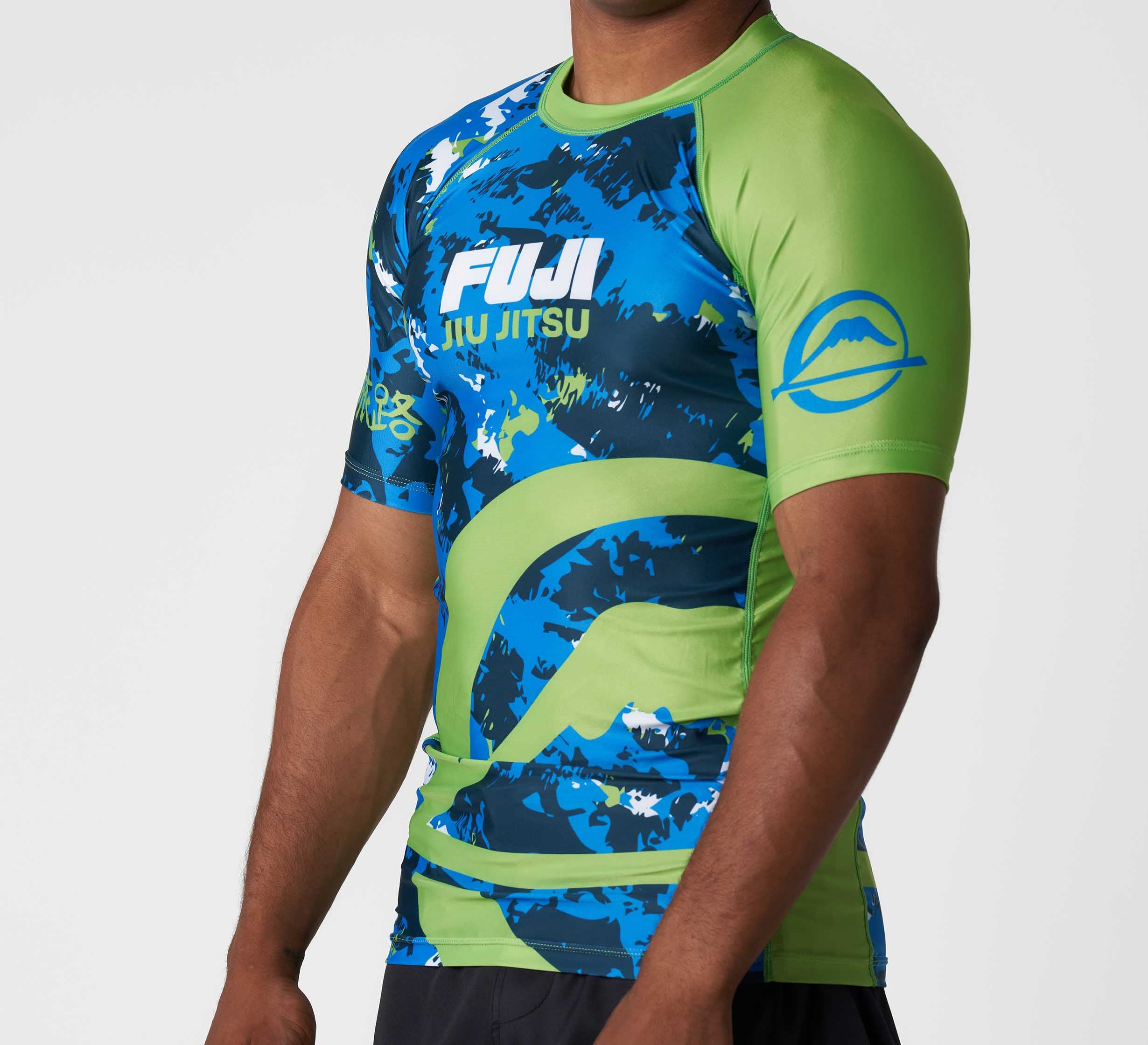 Jiu Jitsu Camo Flex Lite Rashguard Blue/Green