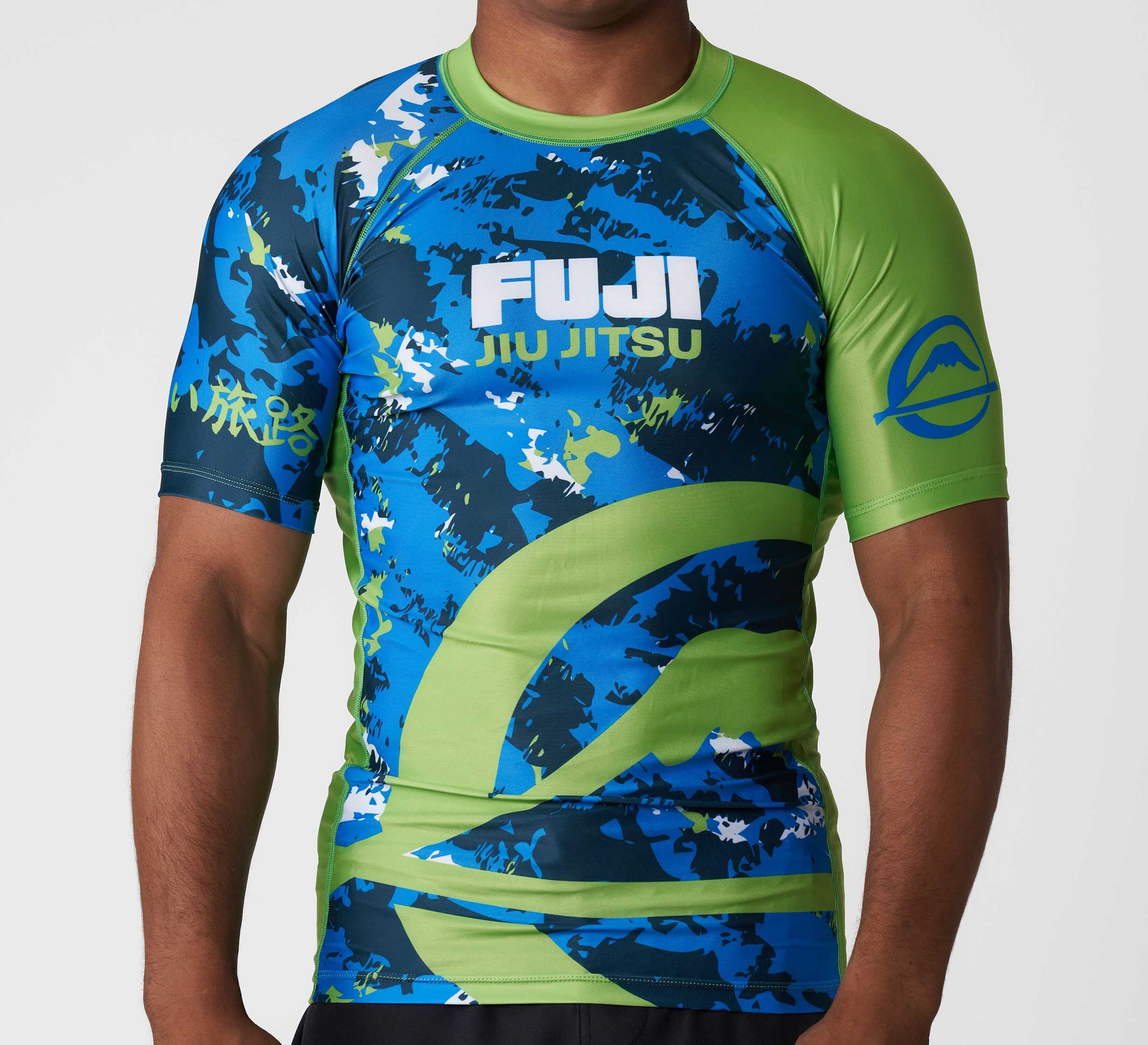 Jiu Jitsu Camo Flex Lite Rashguard Blue/Green