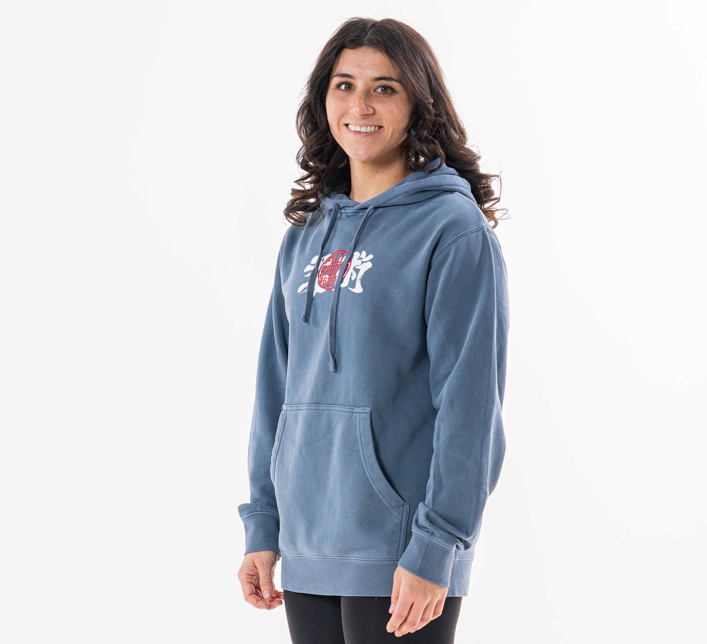 Womens Kanji Hoodie Blue