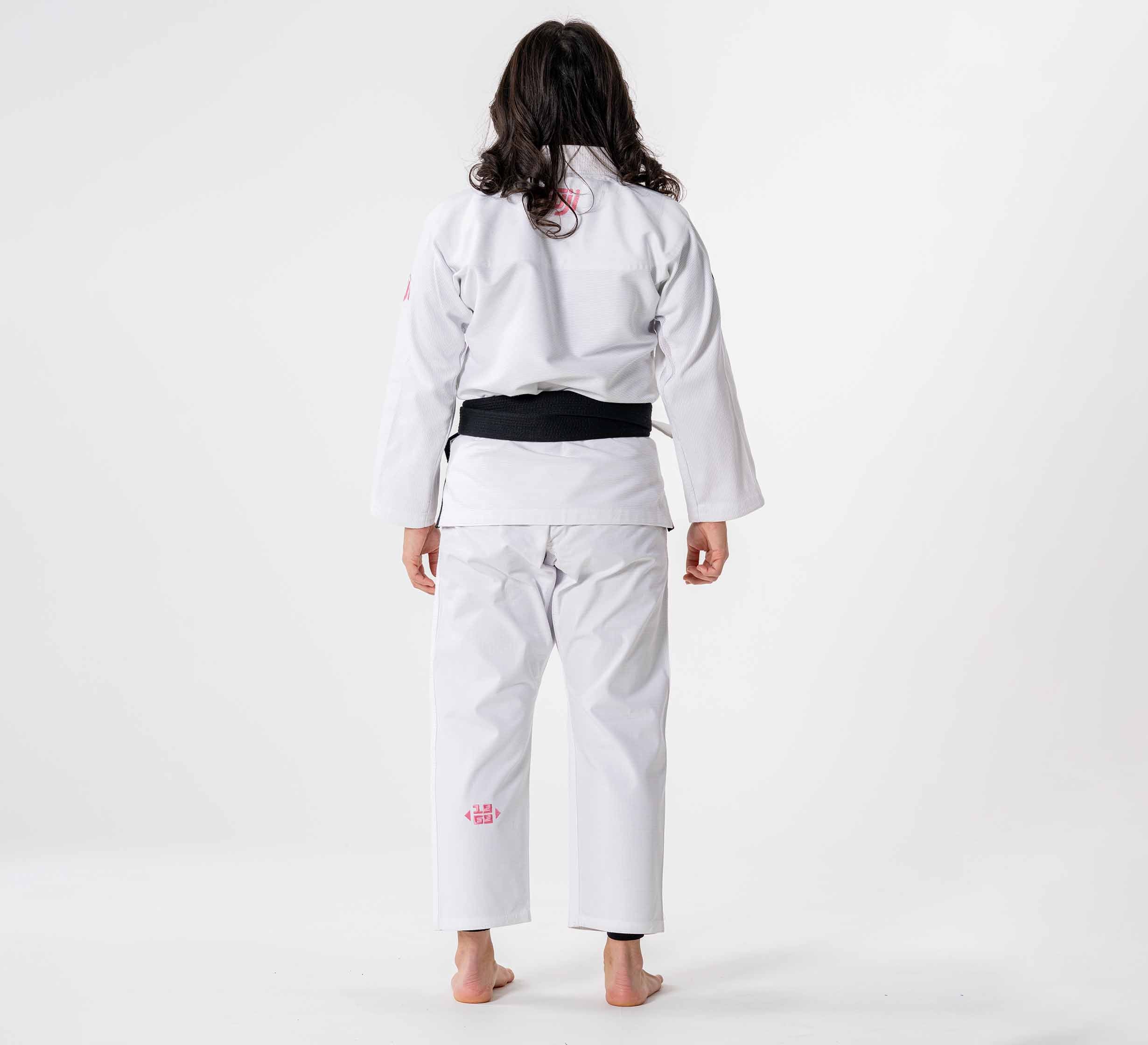 Womens Flow-Tech BJJ Gi White/Pink/Teal