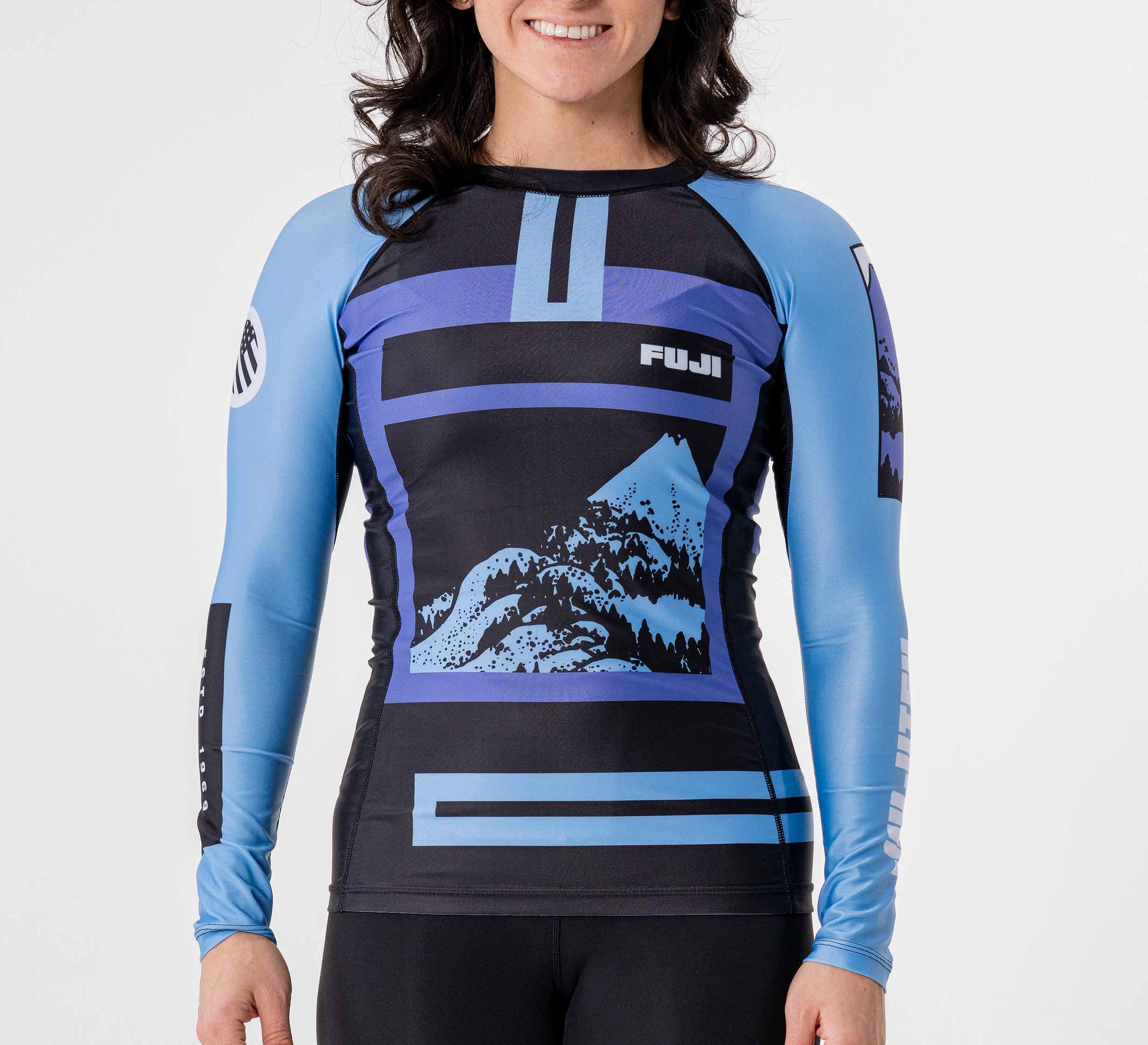 Womens Mt. FUJI Flex Lite Long Sleeve Rashguard Blue/Purple