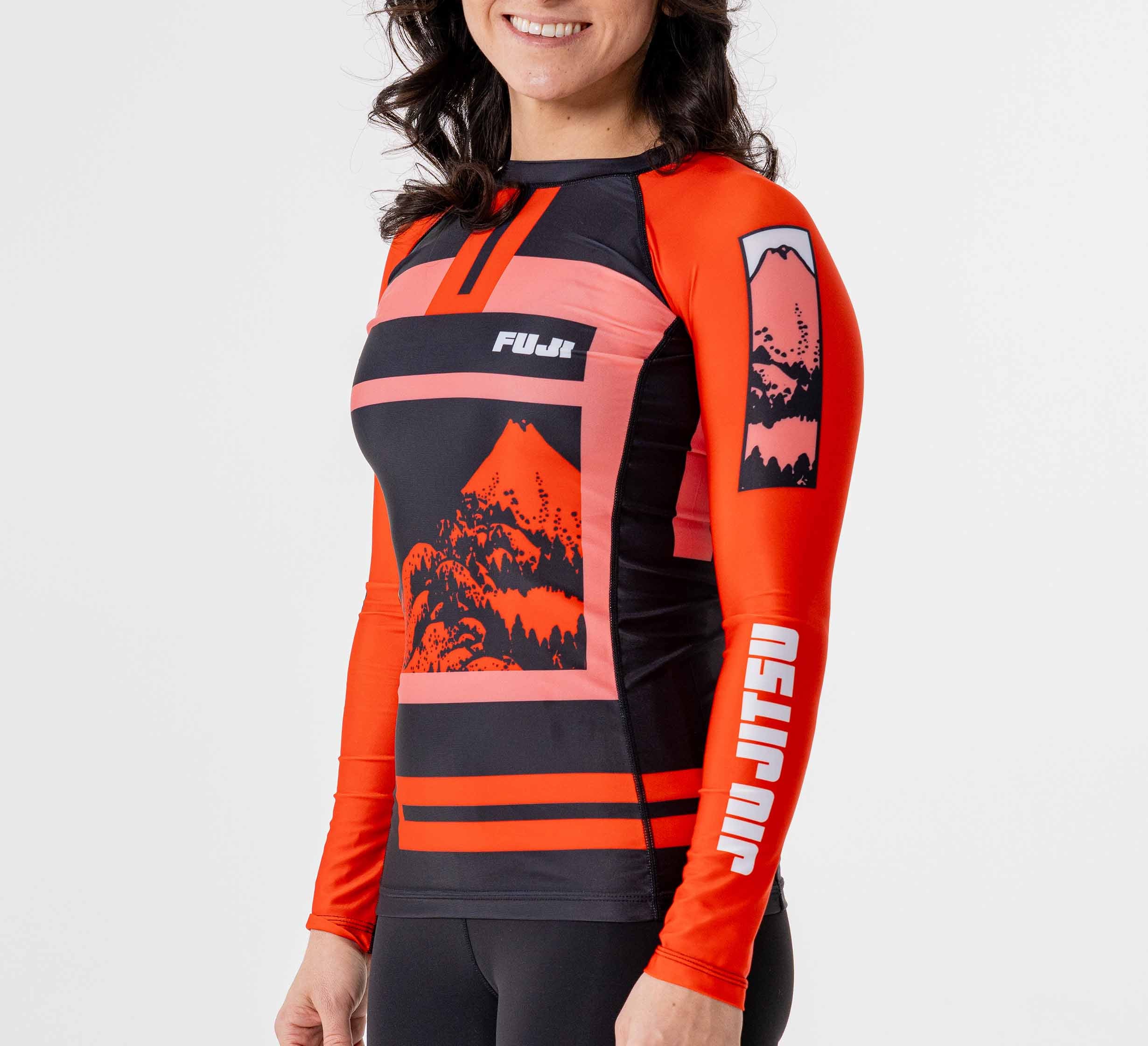 Womens Mt. FUJI Flex Lite Long Sleeve Rashguard Red