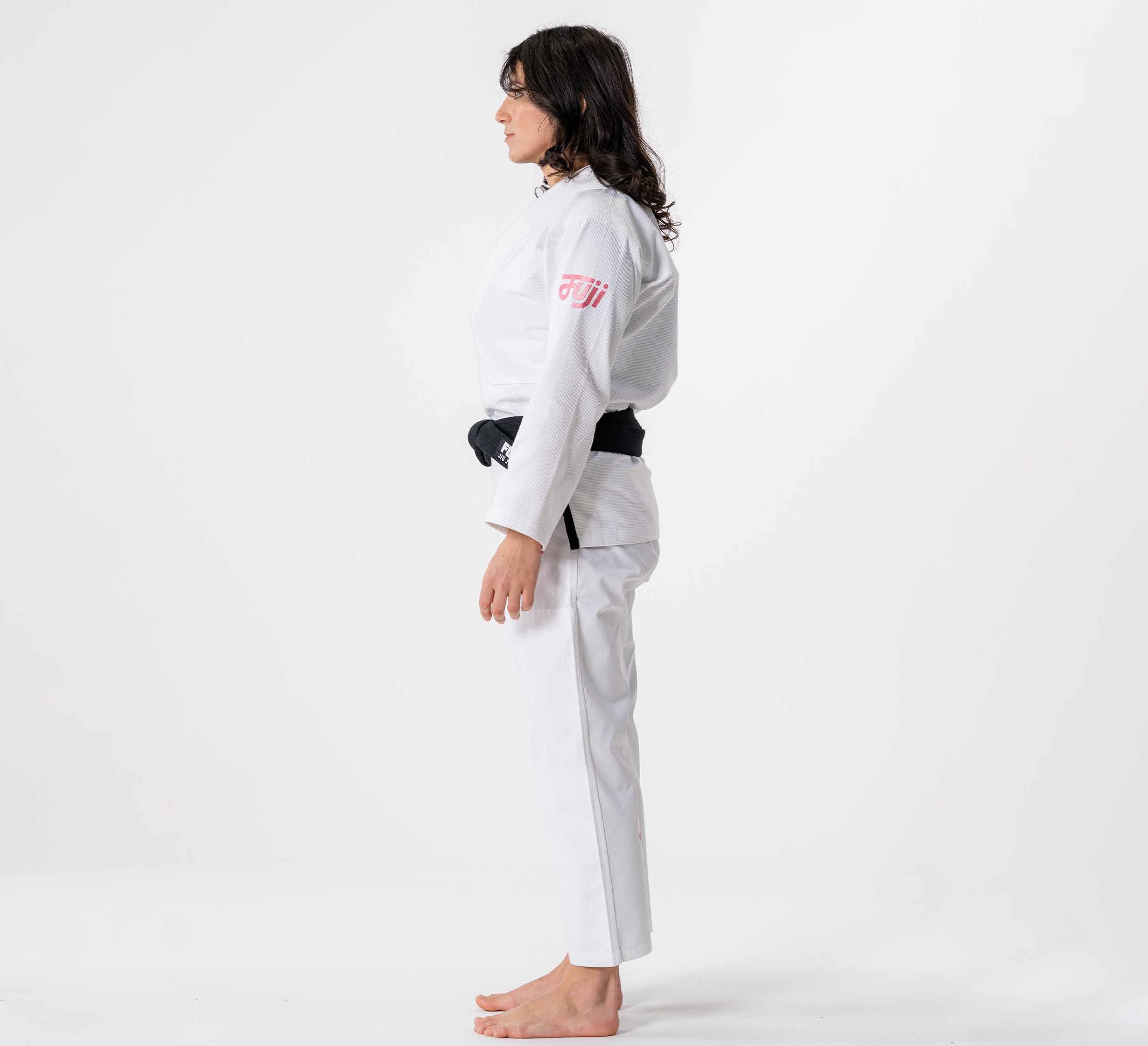 Womens Flow-Tech BJJ Gi White/Pink/Teal