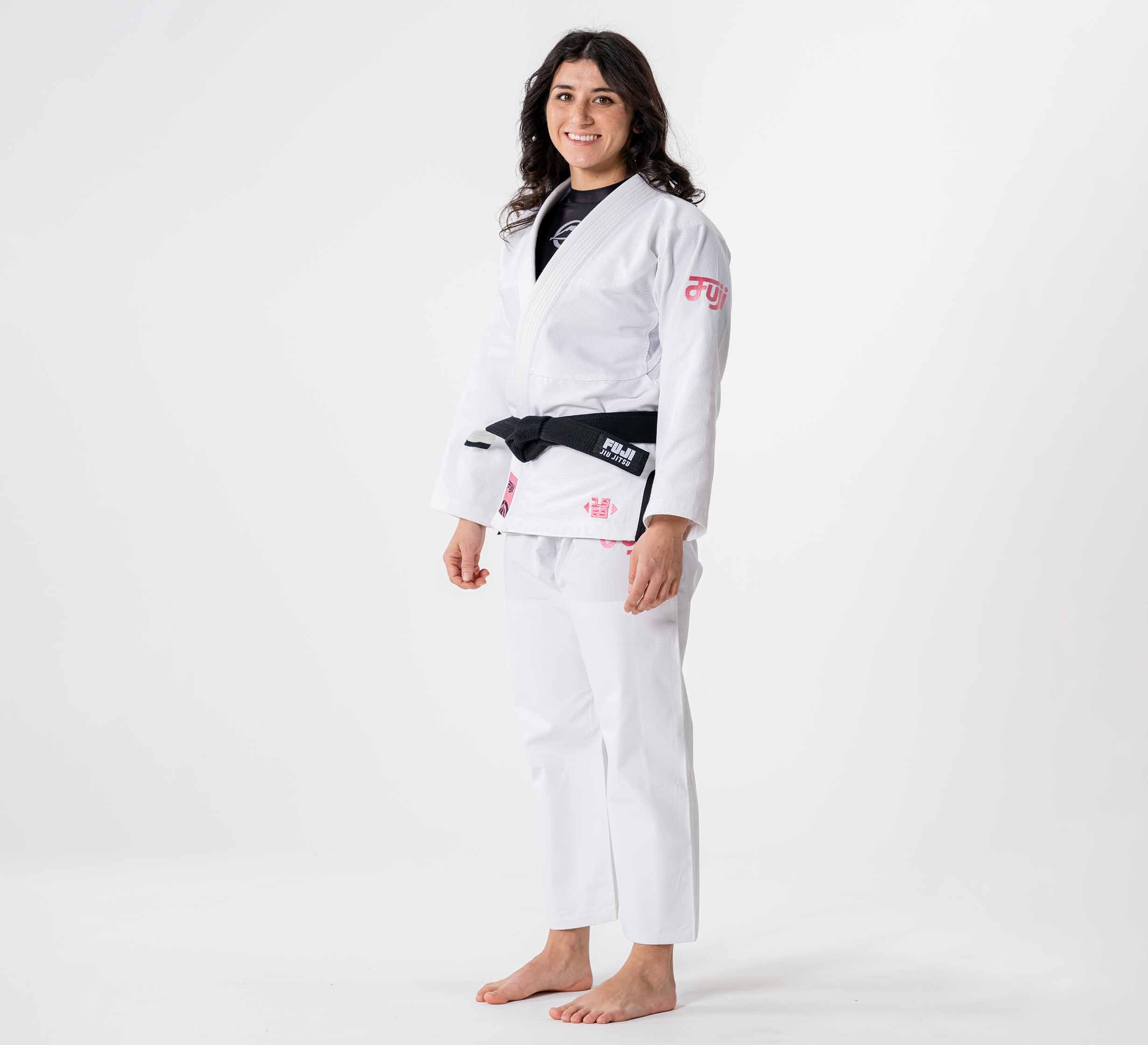 Womens Flow-Tech BJJ Gi White/Pink/Teal