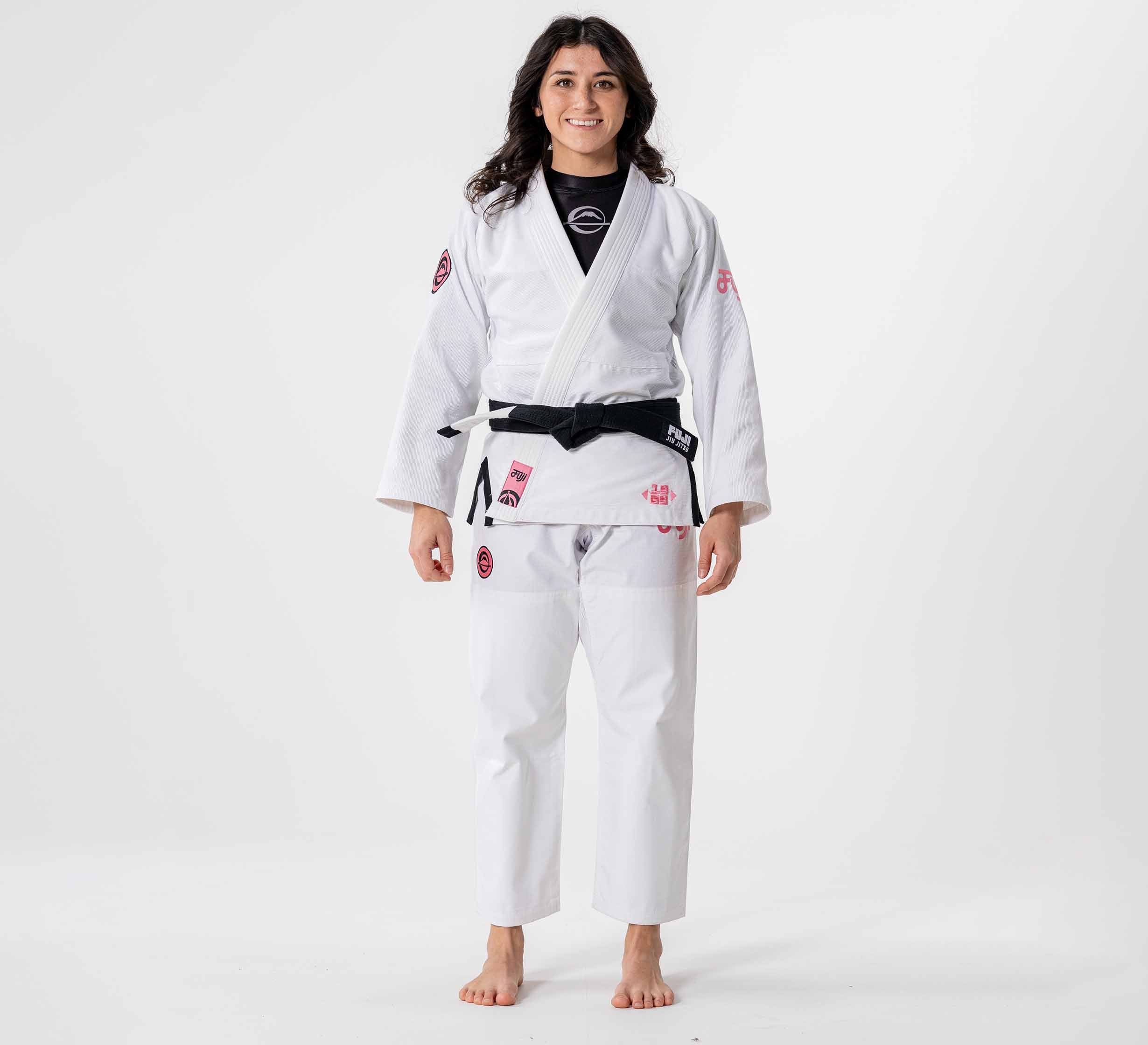 Womens Flow-Tech BJJ Gi White/Pink/Teal