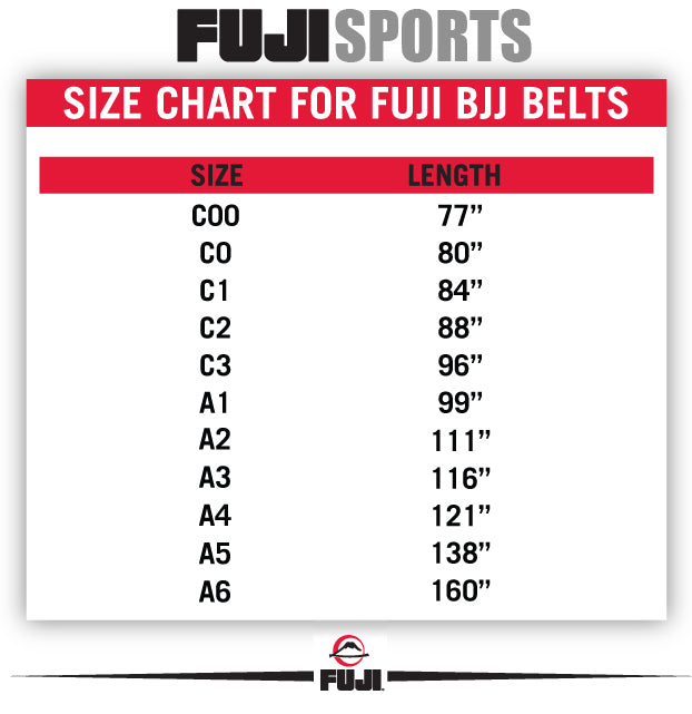 fuji Fuji BJJ Belt Size Chart 1