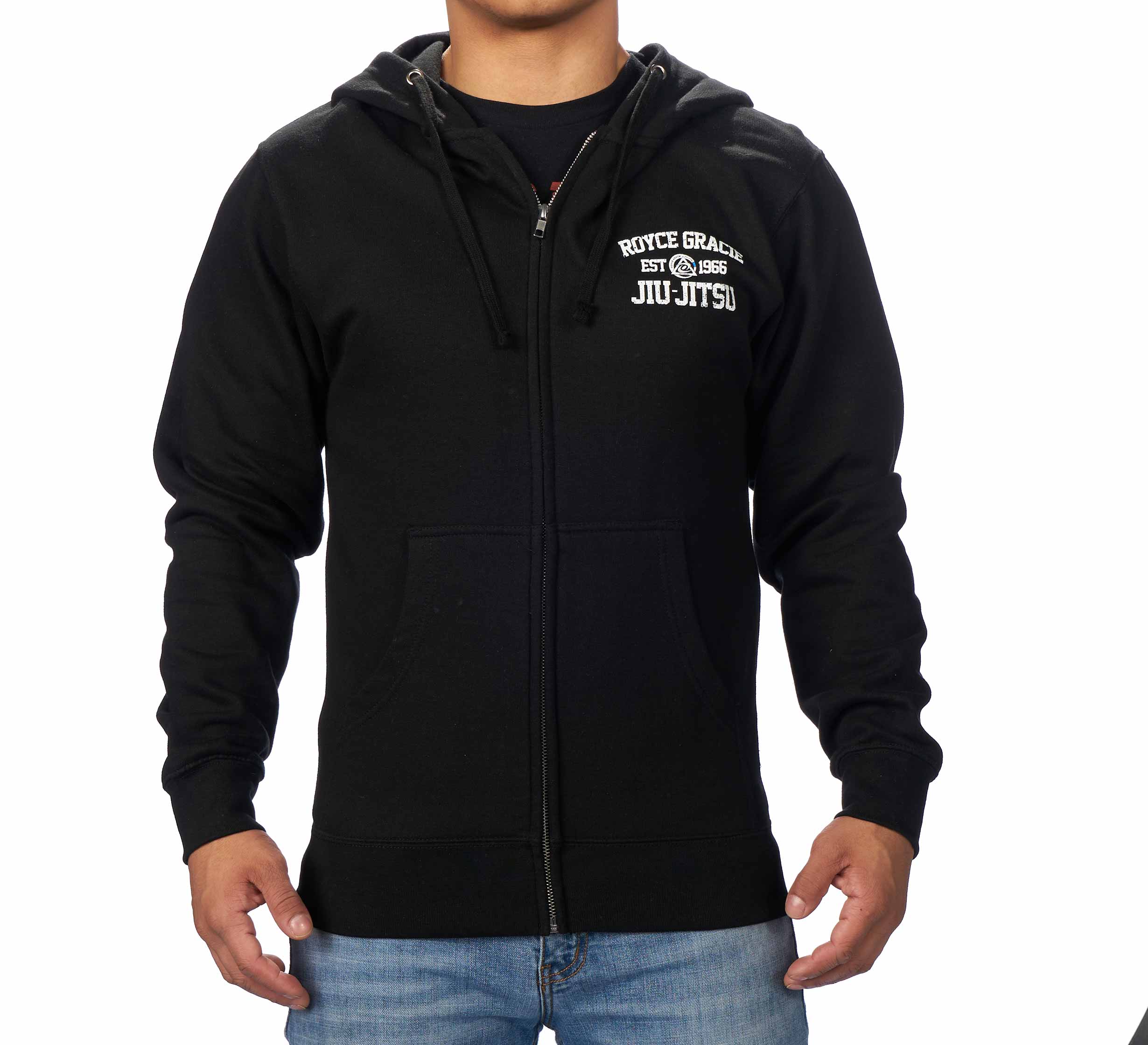 Royce Gracie Collegiate Black Zip Up Hoodie