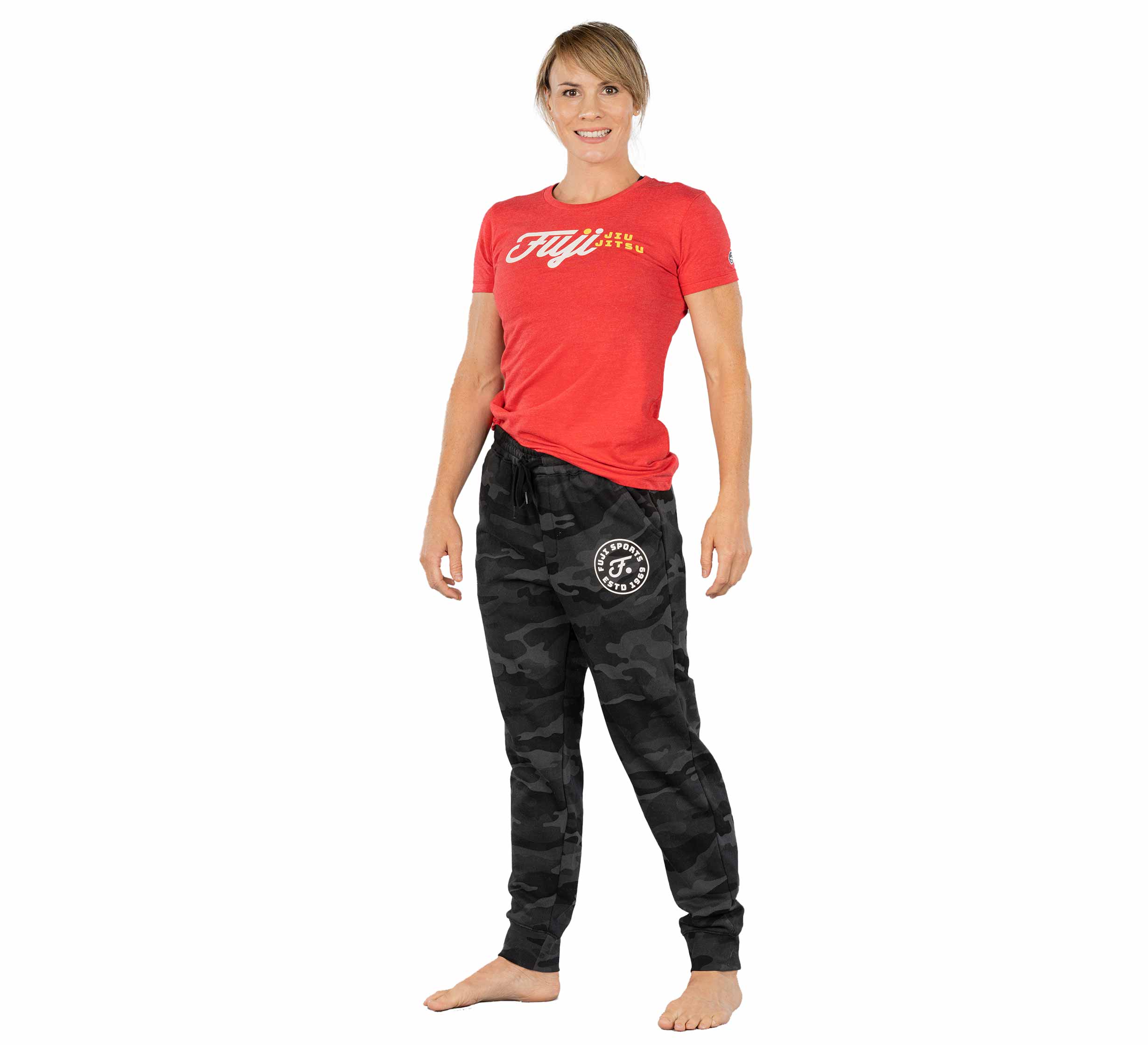 Black Camo Womens Joggers - L