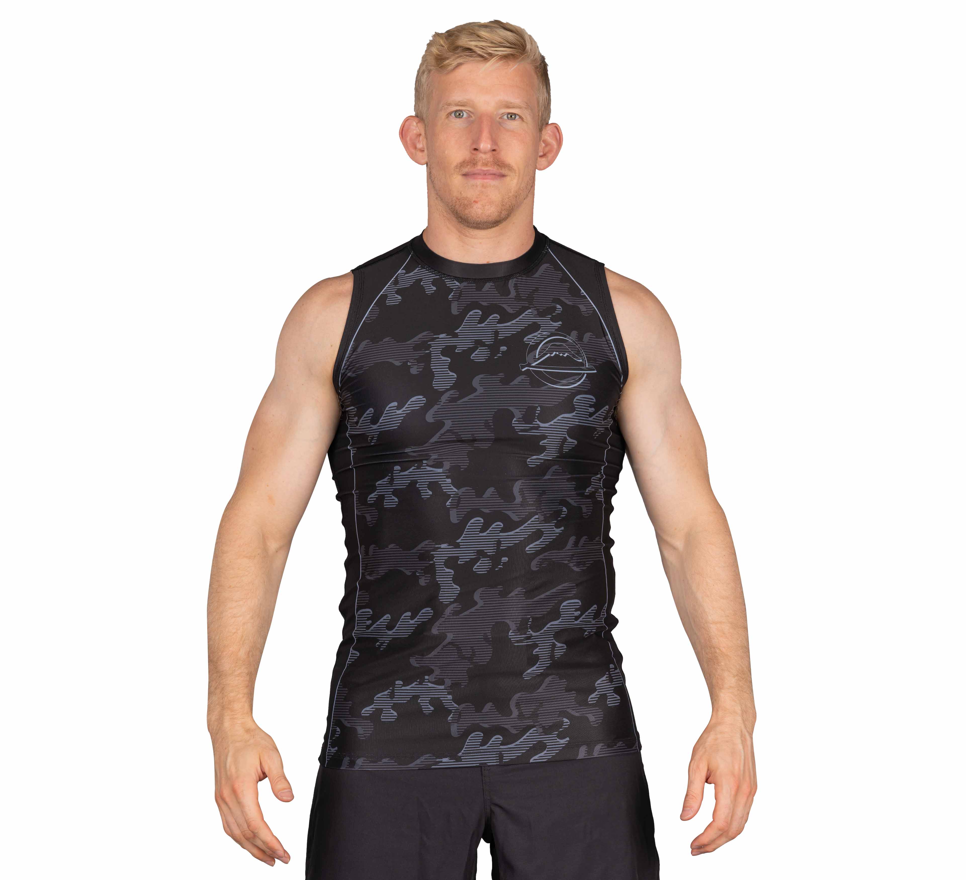 Combat Camo Sleeveless Rashguard Black