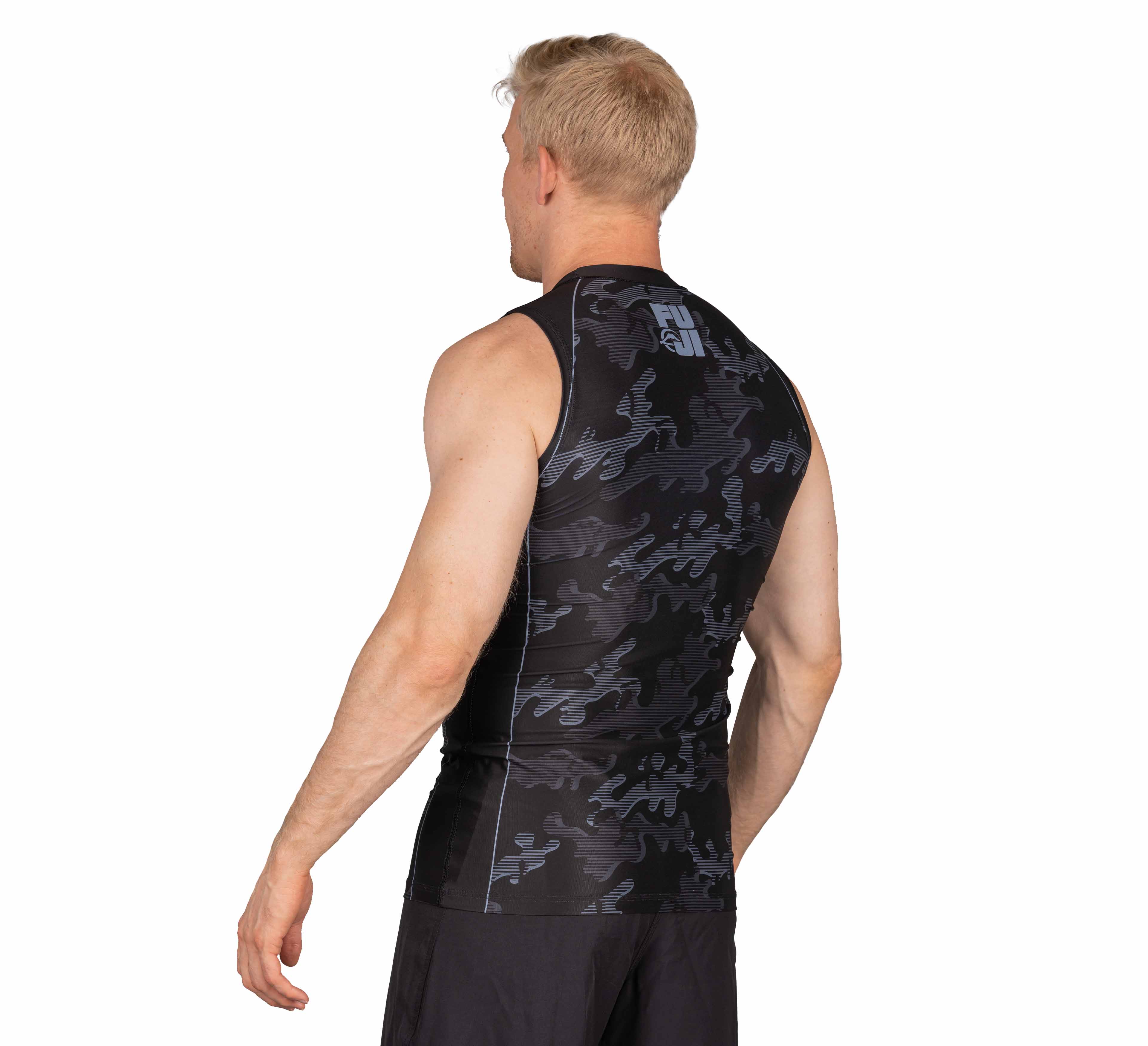 Combat Camo Sleeveless Rashguard Black