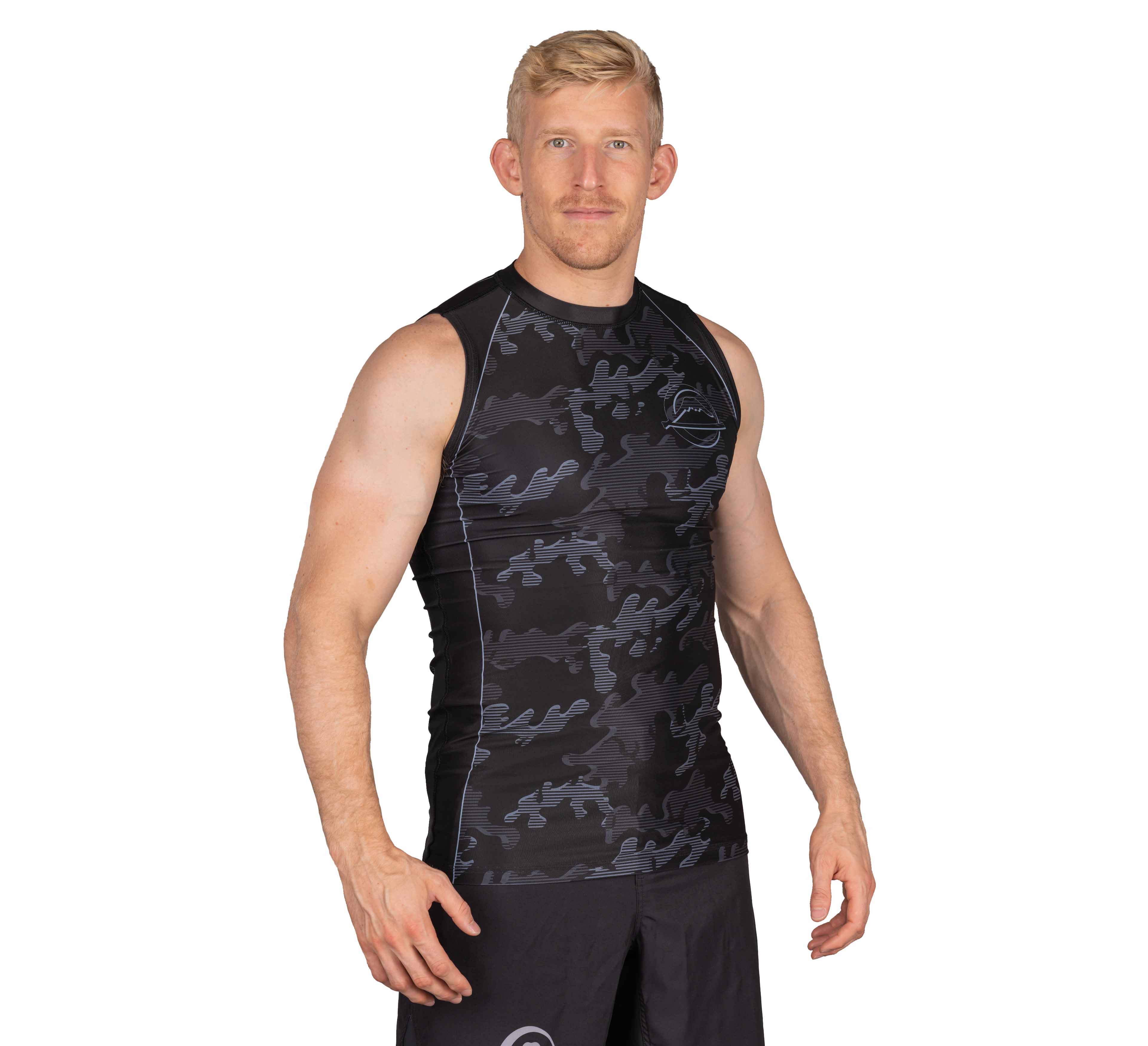 Combat Camo Sleeveless Rashguard Black