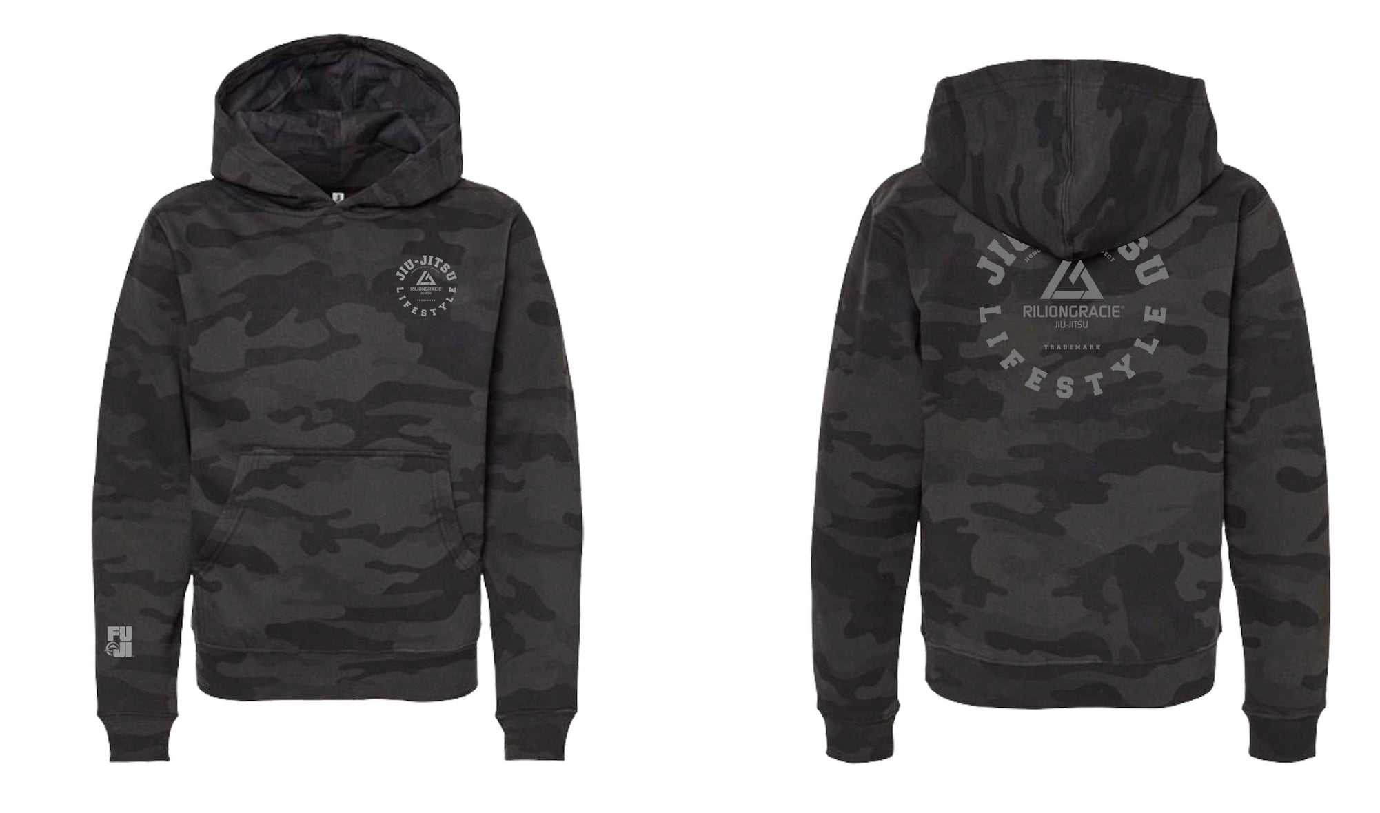 Rilion Gracie Lifestyle Black Camo Pullover Hoodie Youth