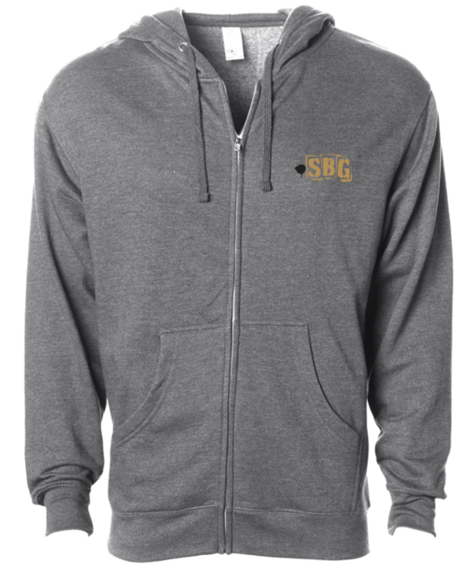 SBG Stencil Gorilla Zip Up Hoodie Grey