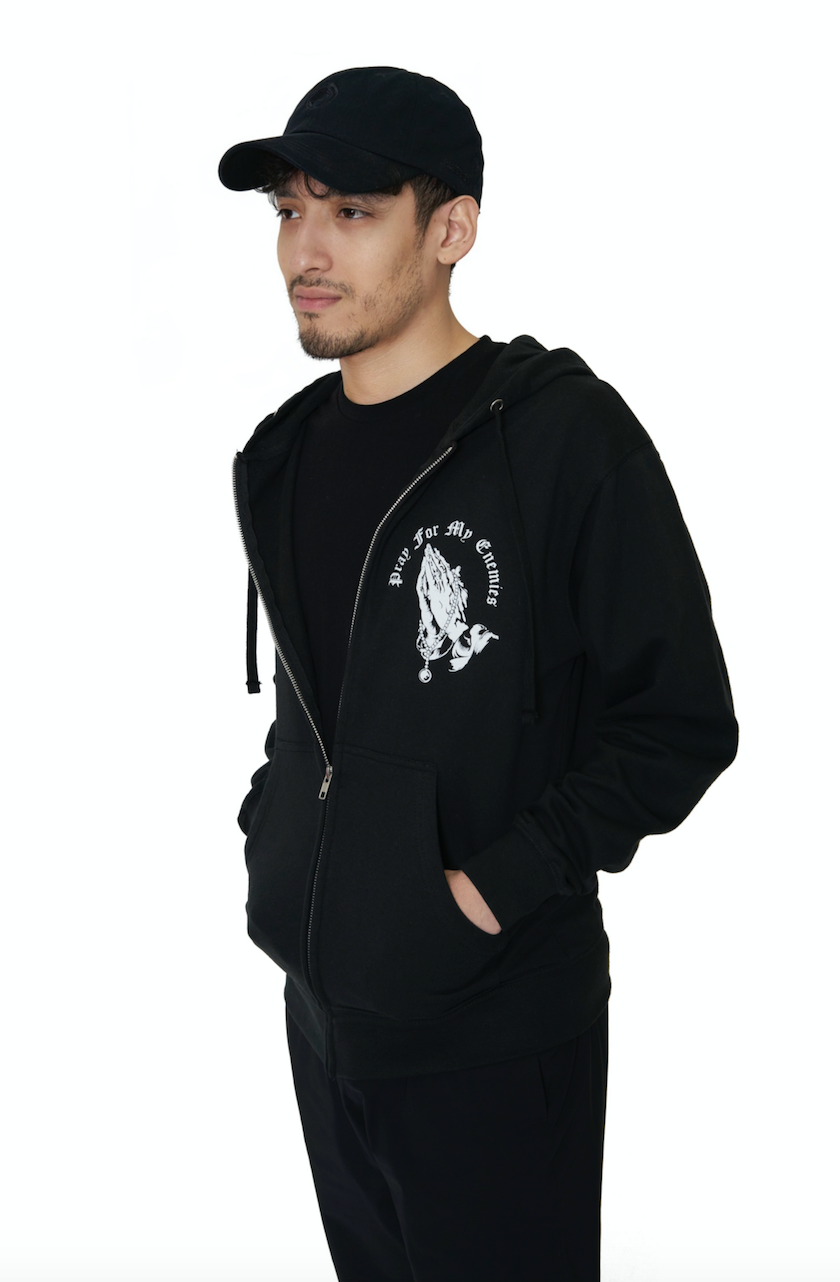 Renzo Gracie Pray for My Enemies Zip Hoodie Black